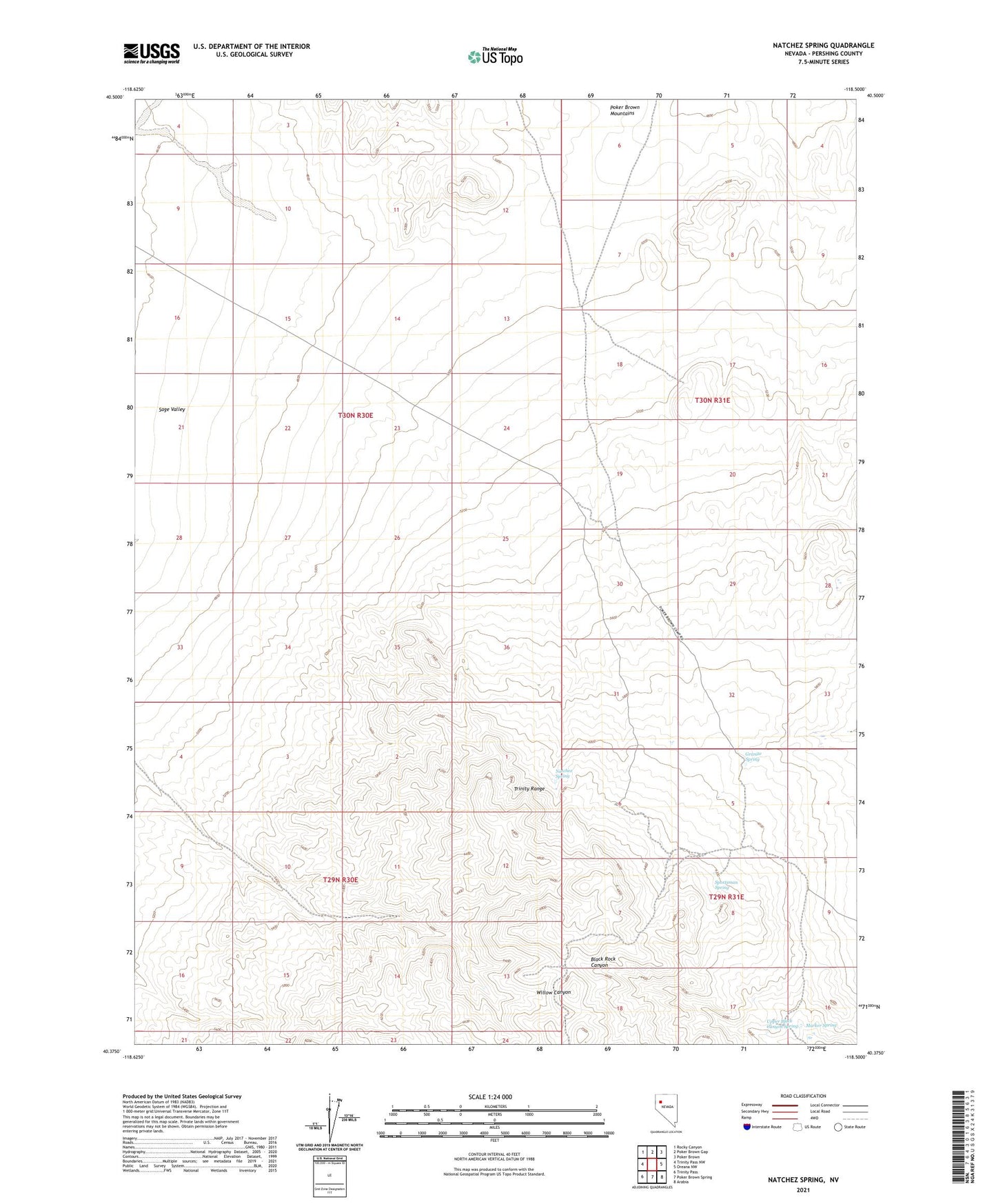 Natchez Spring Nevada US Topo Map Image