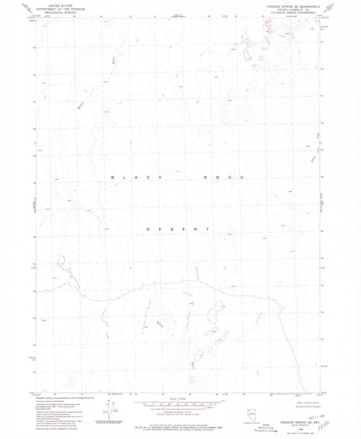 Classic USGS Pidgeon Spring SE Nevada 7.5'x7.5' Topo Map Image