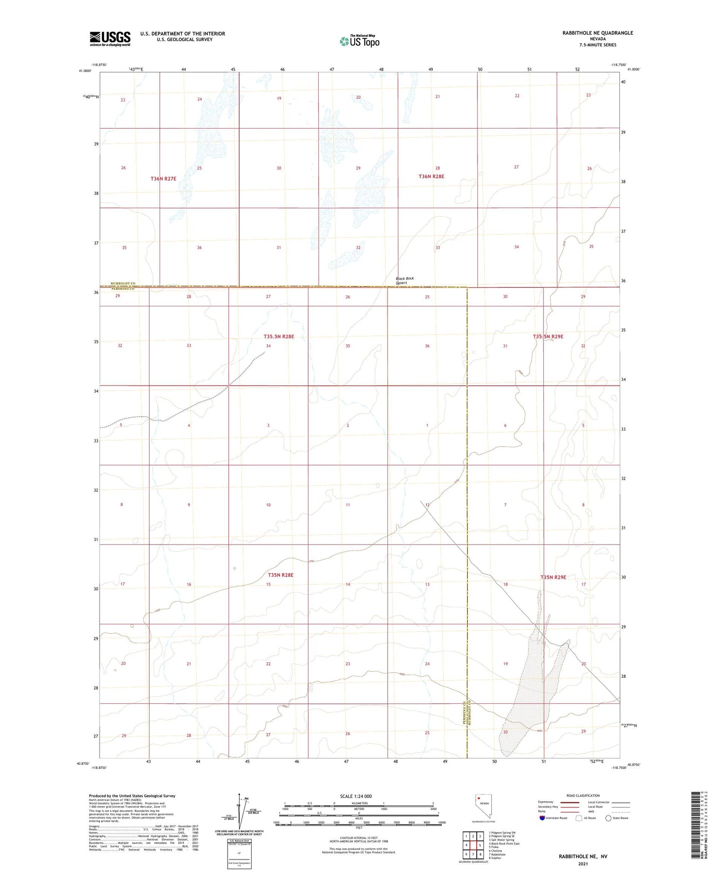 Rabbithole NE Nevada US Topo Map Image