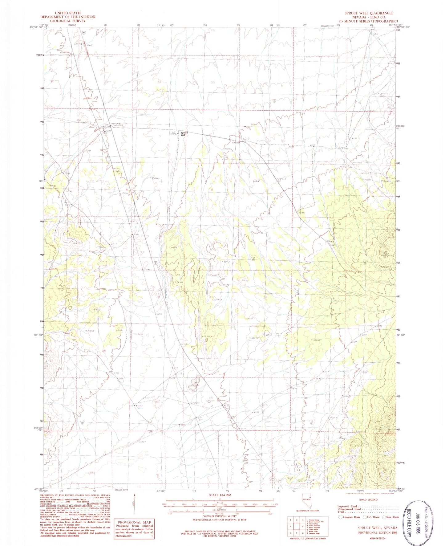 Classic USGS Spruce Well Nevada 7.5'x7.5' Topo Map Image