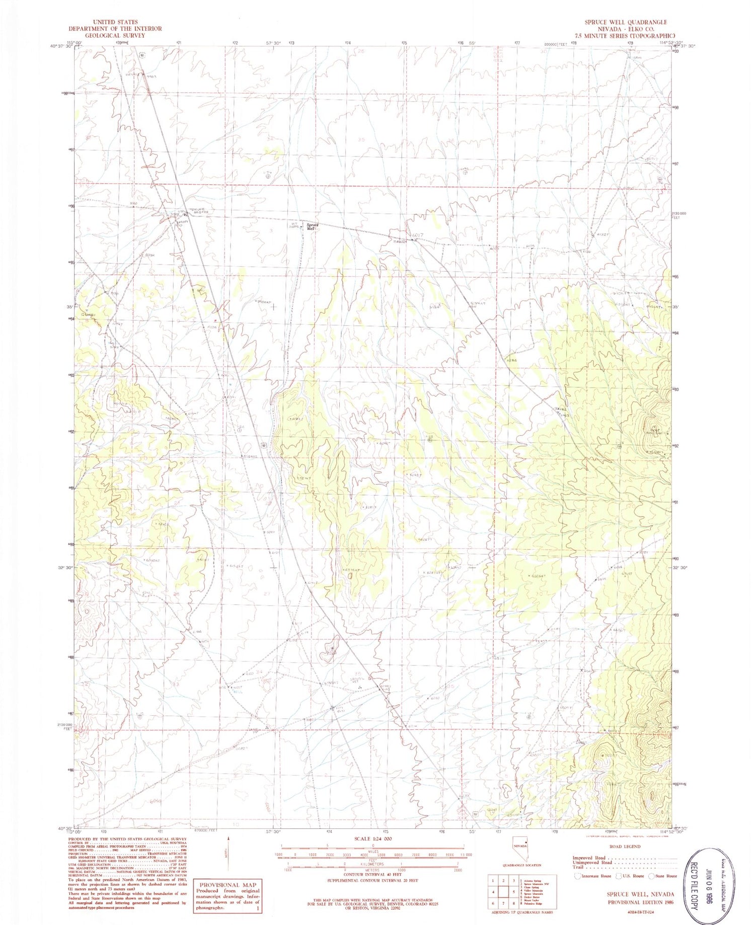 Classic USGS Spruce Well Nevada 7.5'x7.5' Topo Map Image