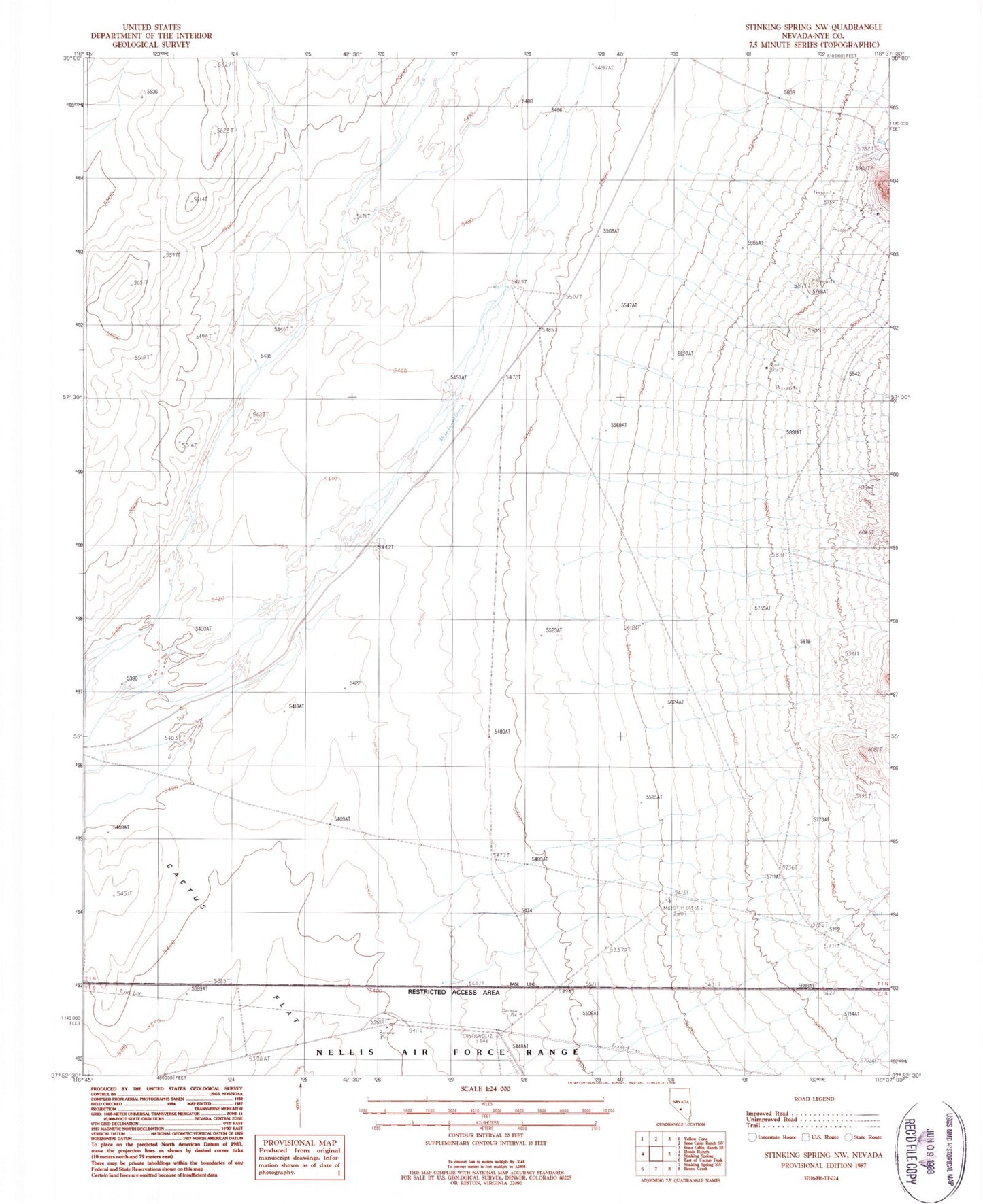 Classic USGS Stinking Spring NW Nevada 7.5'x7.5' Topo Map Image