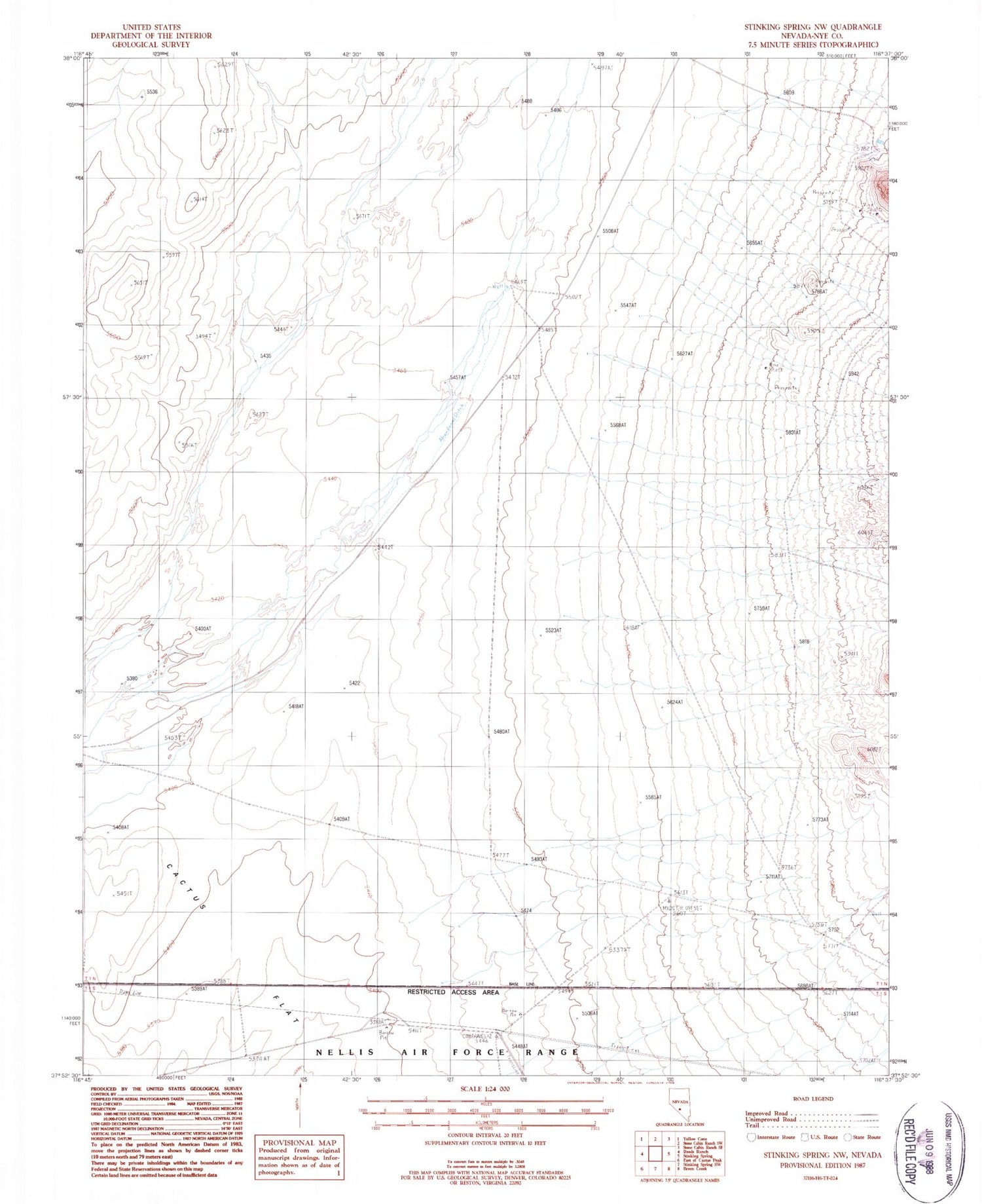 Classic USGS Stinking Spring NW Nevada 7.5'x7.5' Topo Map Image