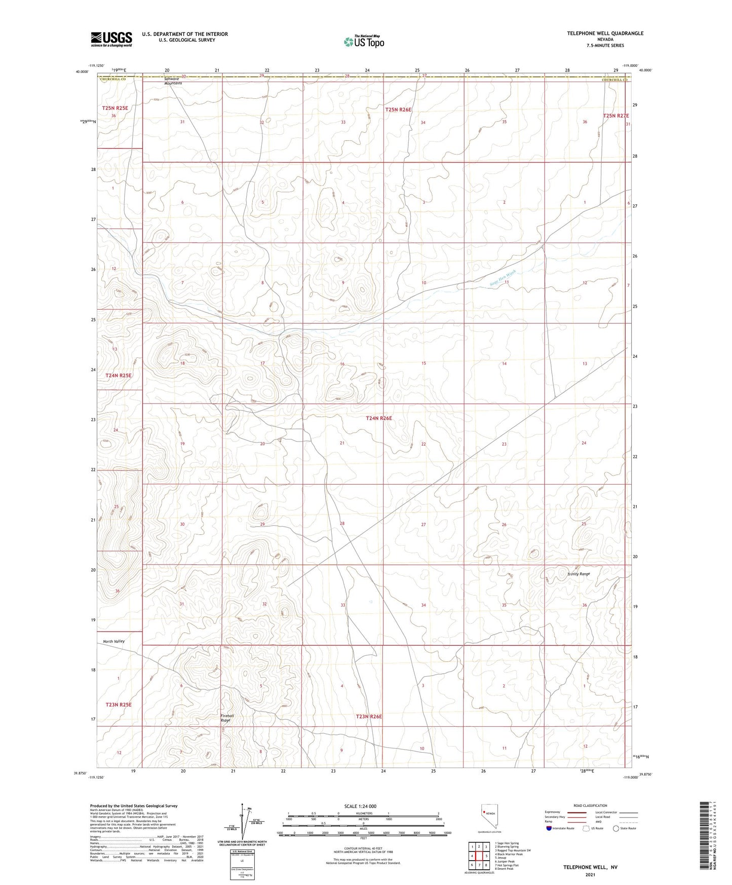 Telephone Well Nevada US Topo Map Image