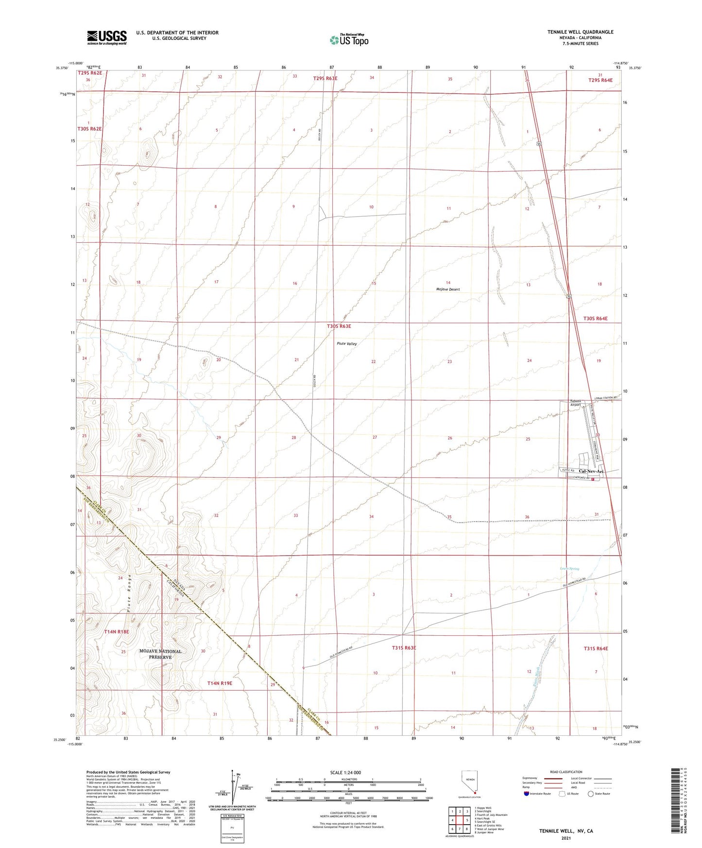 Tenmile Well Nevada US Topo Map Image