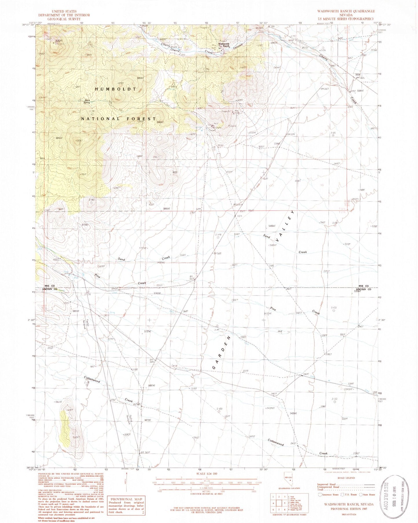 Classic USGS Wadsworth Nevada 7.5'x7.5' Topo Map Image