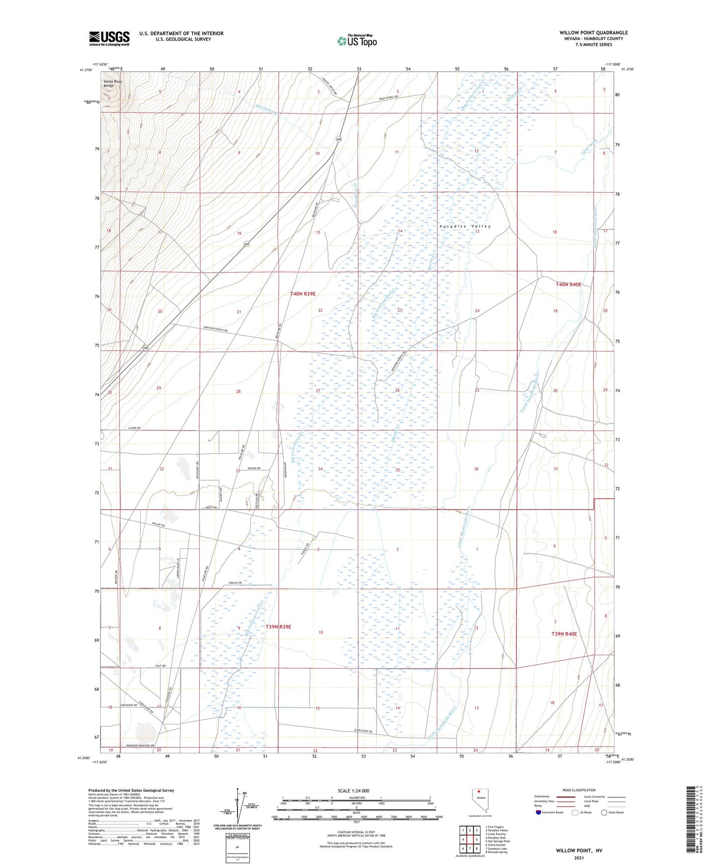 Willow Point Nevada US Topo Map Image
