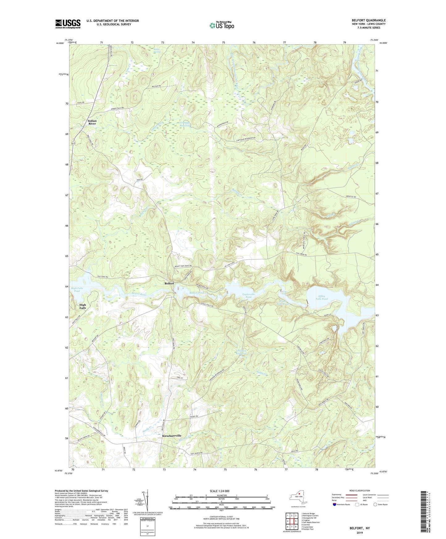 Belfort New York US Topo Map Image