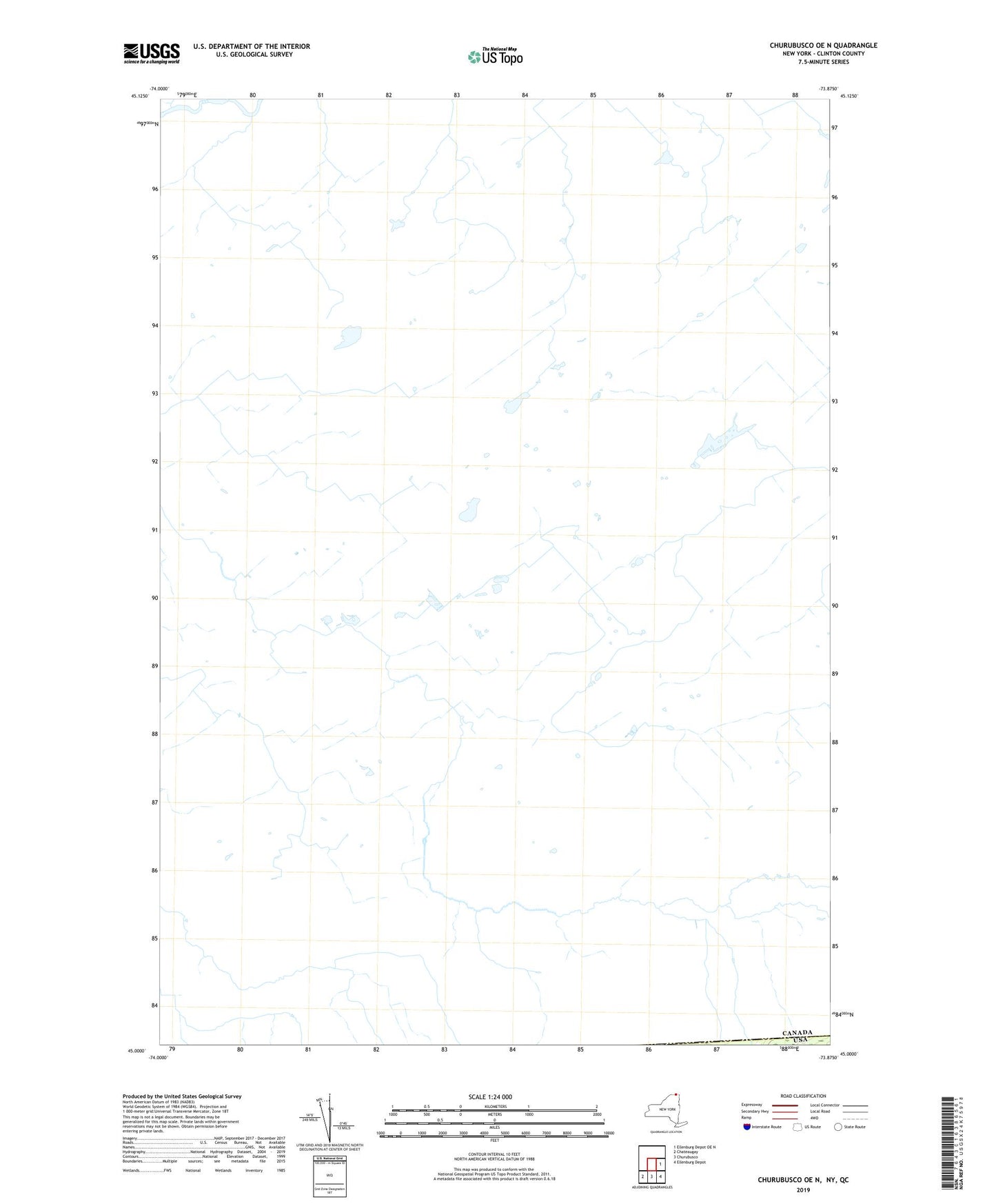 Churubusco OE N New York US Topo Map Image