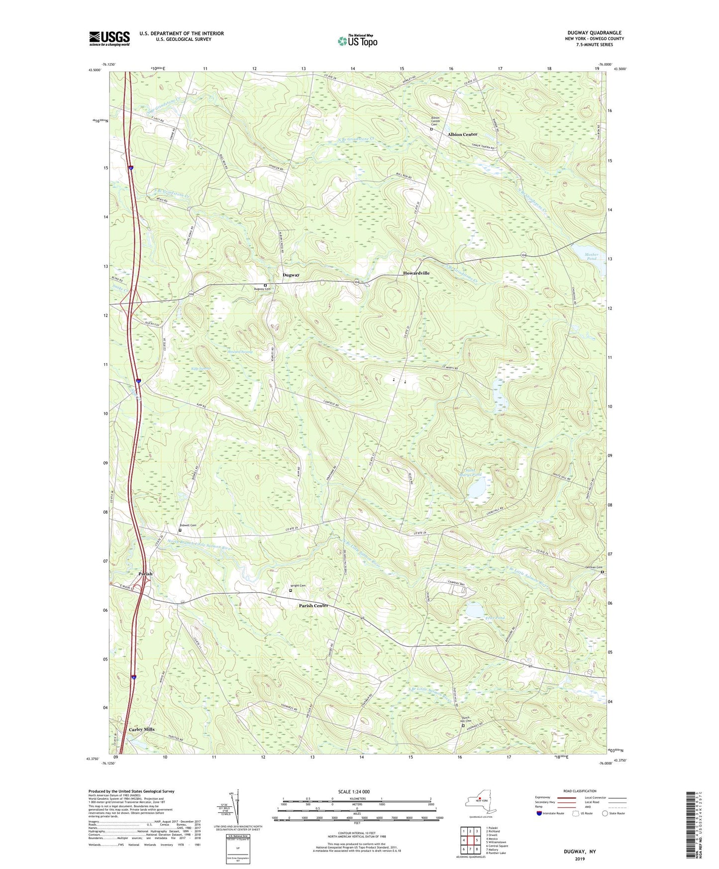 Dugway New York US Topo Map Image