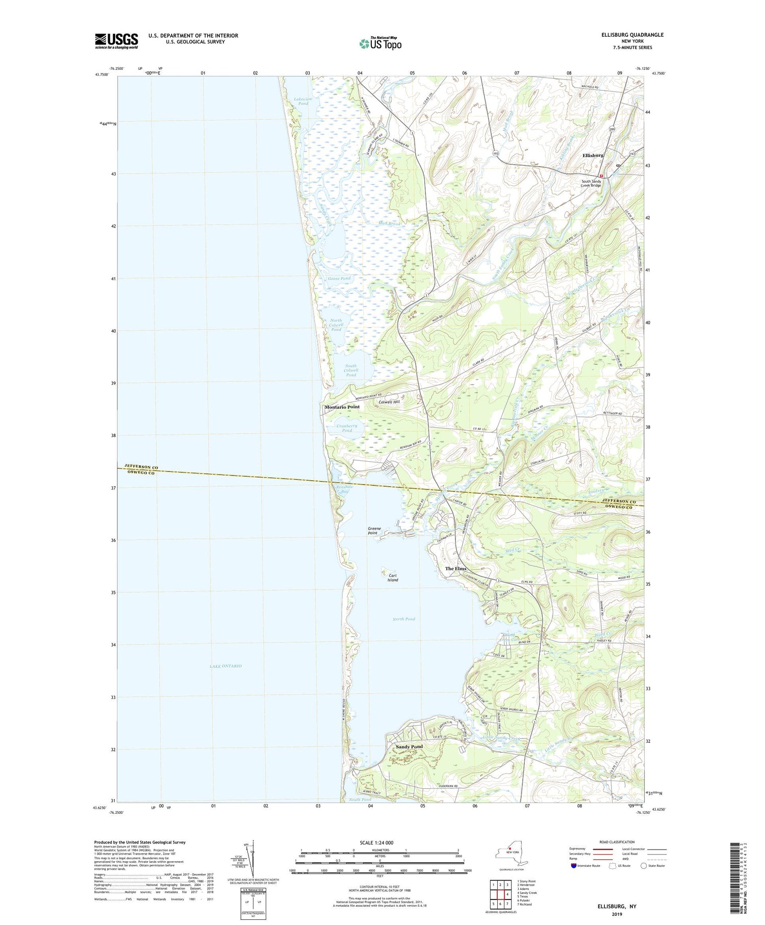 Ellisburg New York US Topo Map Image