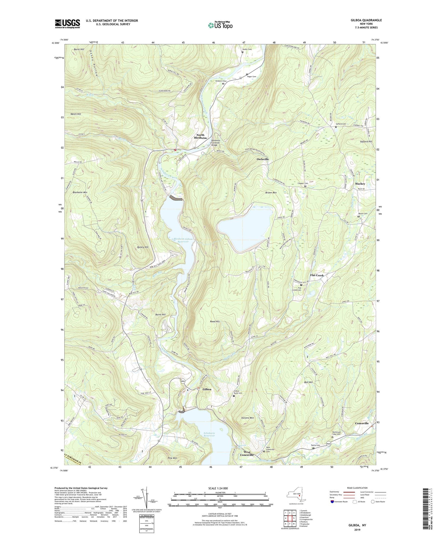 Gilboa New York US Topo Map Image