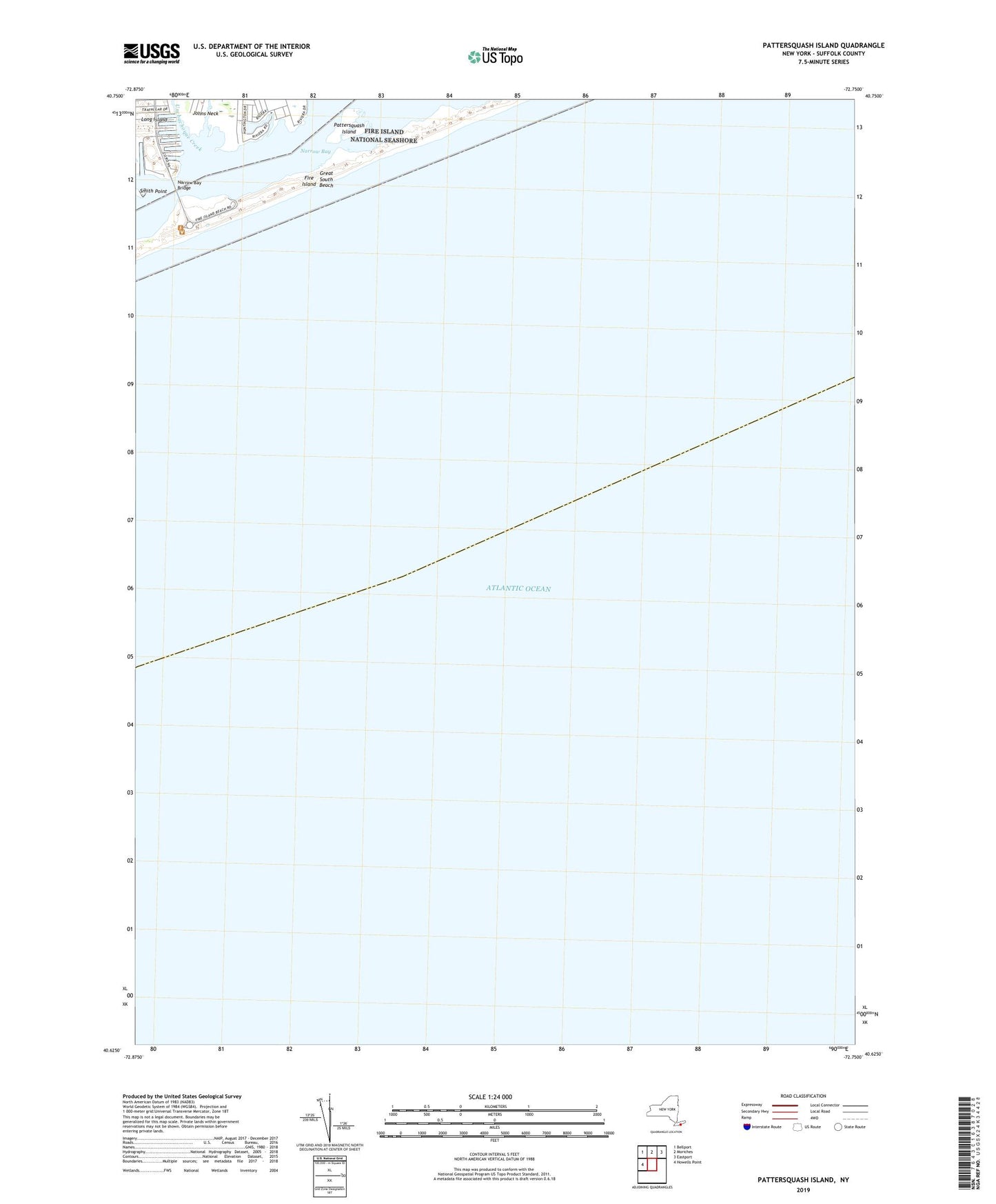 Pattersquash Island New York US Topo Map Image
