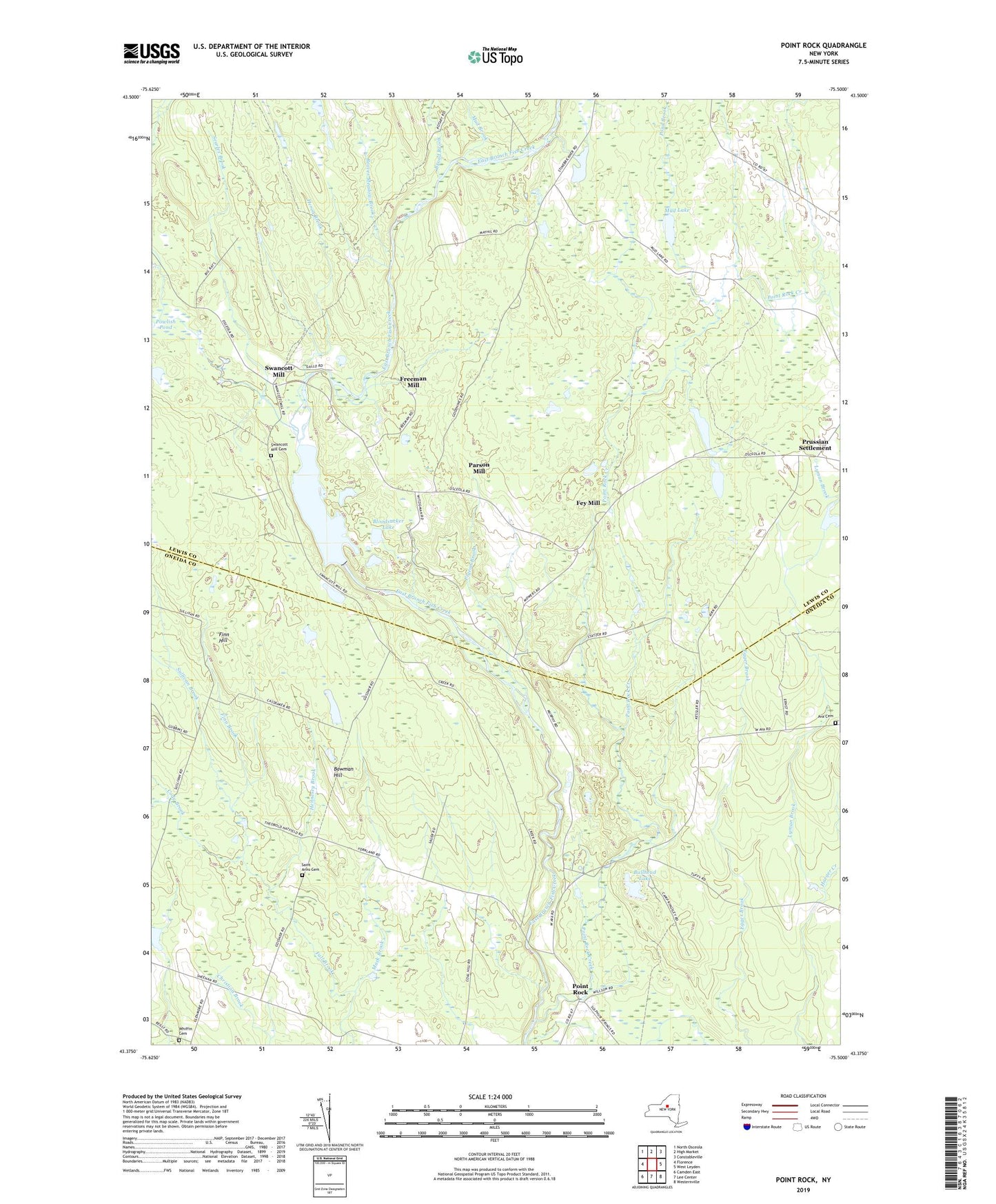 Point Rock New York US Topo Map Image