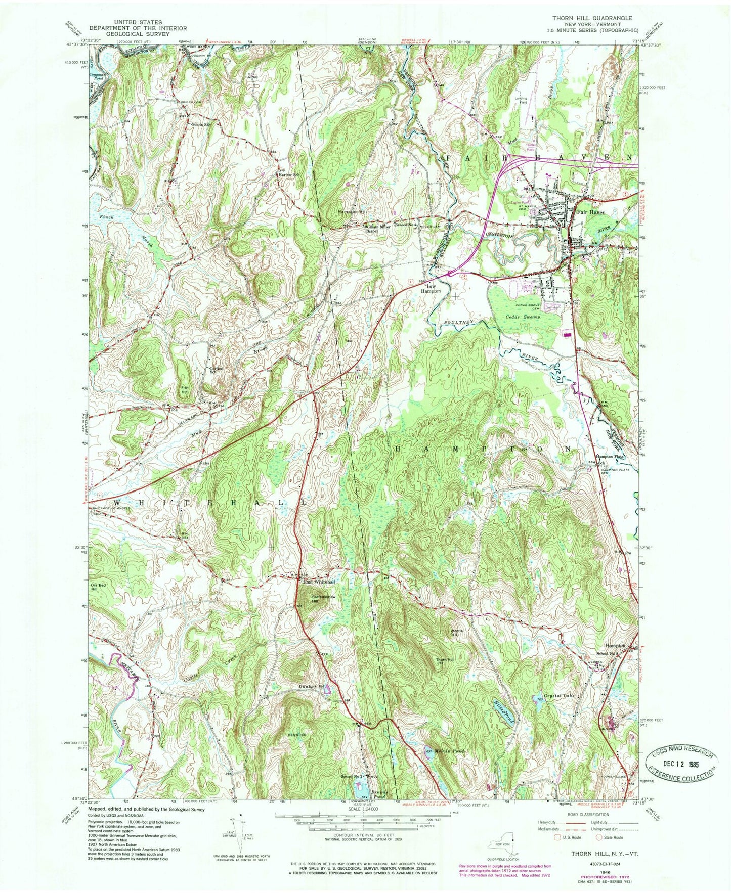 Classic USGS Thorn Hill New York 7.5'x7.5' Topo Map Image