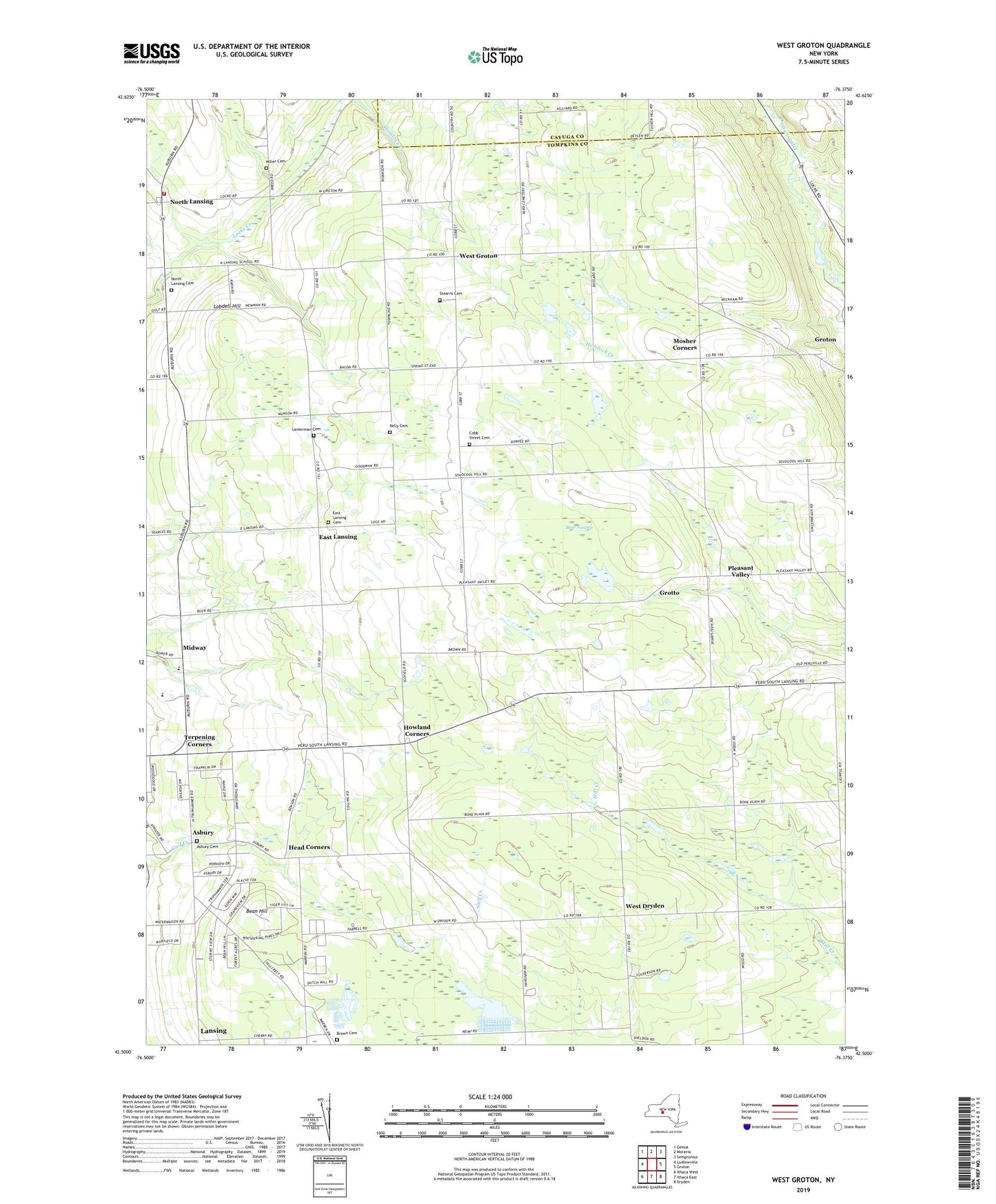 West Groton New York US Topo Map Image