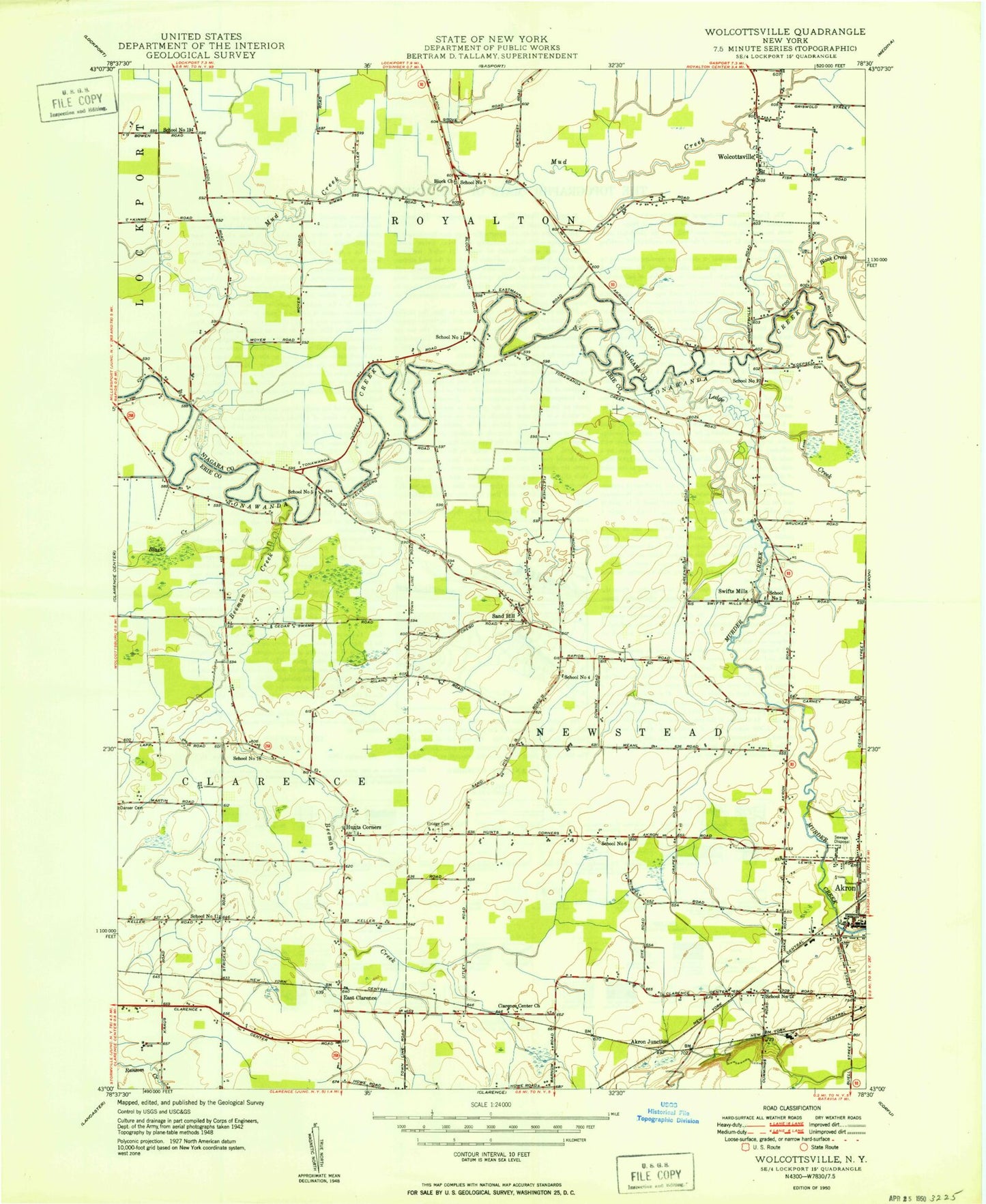 Classic USGS Wolcottsville New York 7.5'x7.5' Topo Map Image