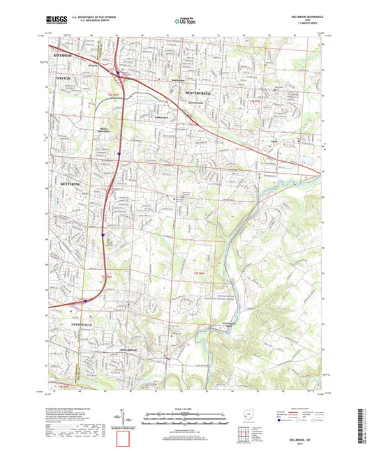 Bellbrook Ohio US Topo Map Image