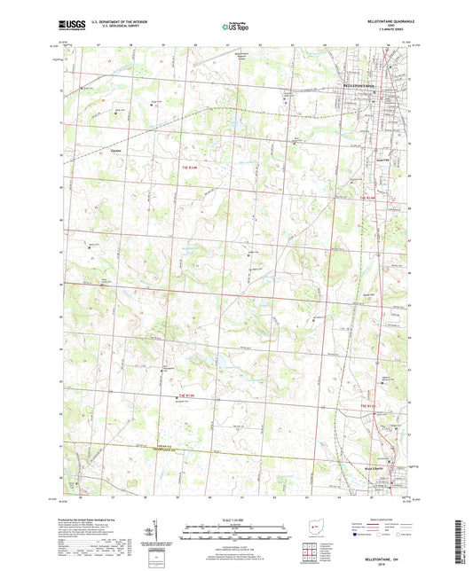 Bellefontaine Ohio US Topo Map Image