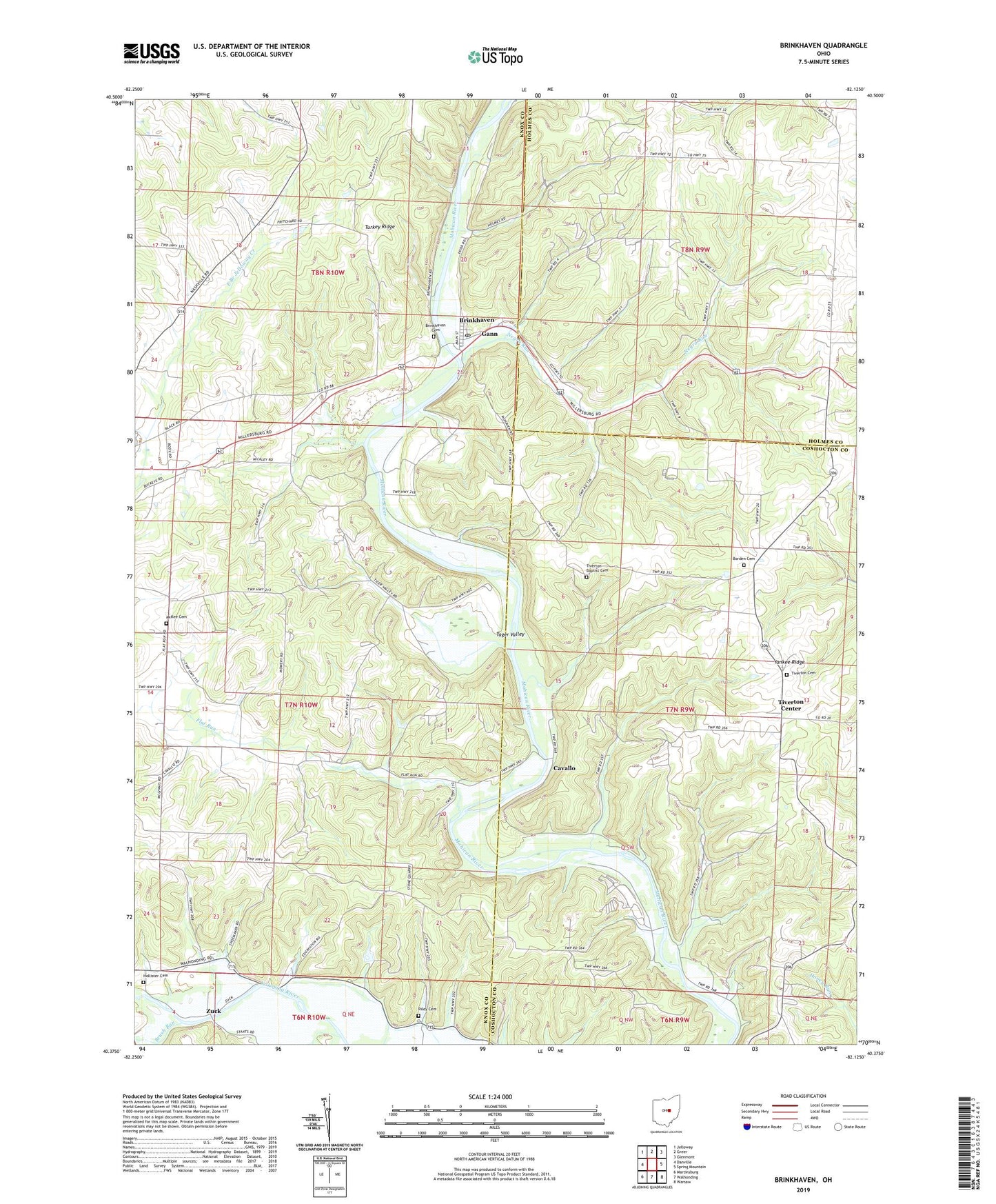 Brinkhaven Ohio US Topo Map Image