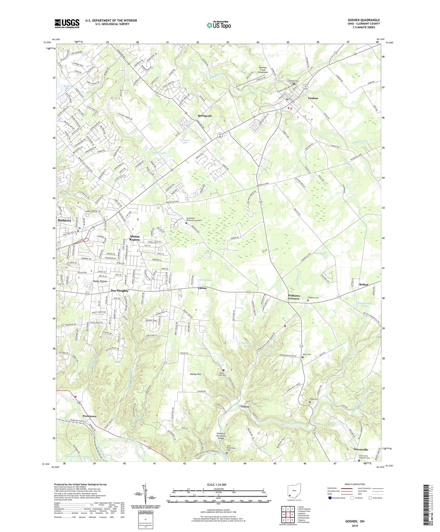 Goshen Ohio US Topo Map Image