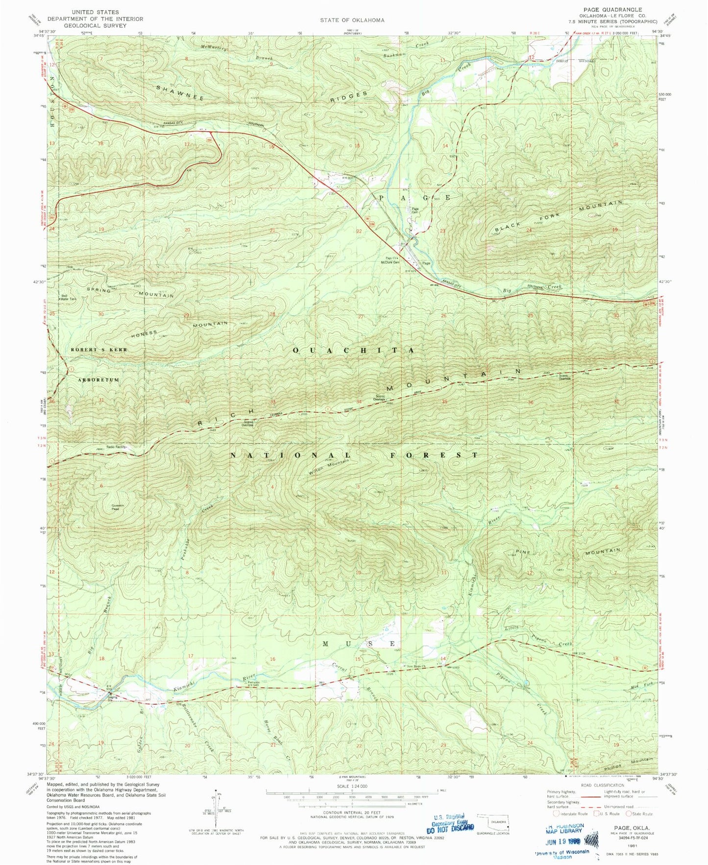 Classic USGS Page Oklahoma 7.5'x7.5' Topo Map Image