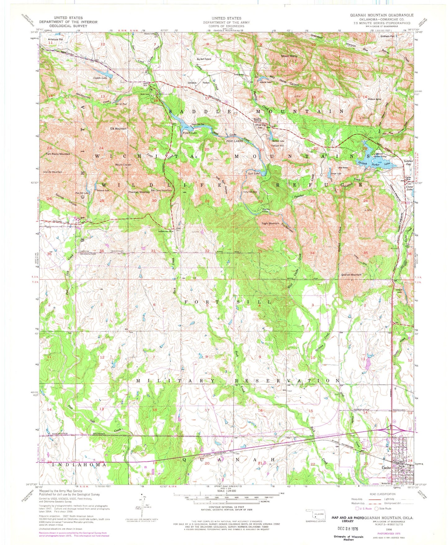 USGS Classic Quanah Mountain Oklahoma 7.5'x7.5' Topo Map Image