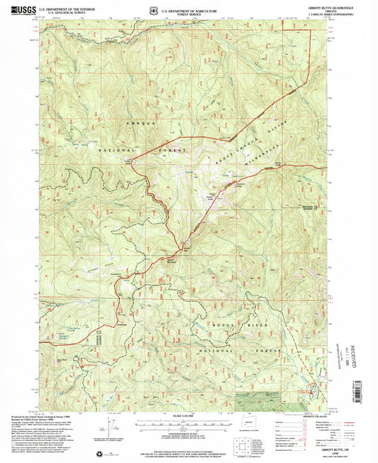 Classic USGS Abbott Butte Oregon 7.5'x7.5' Topo Map Image
