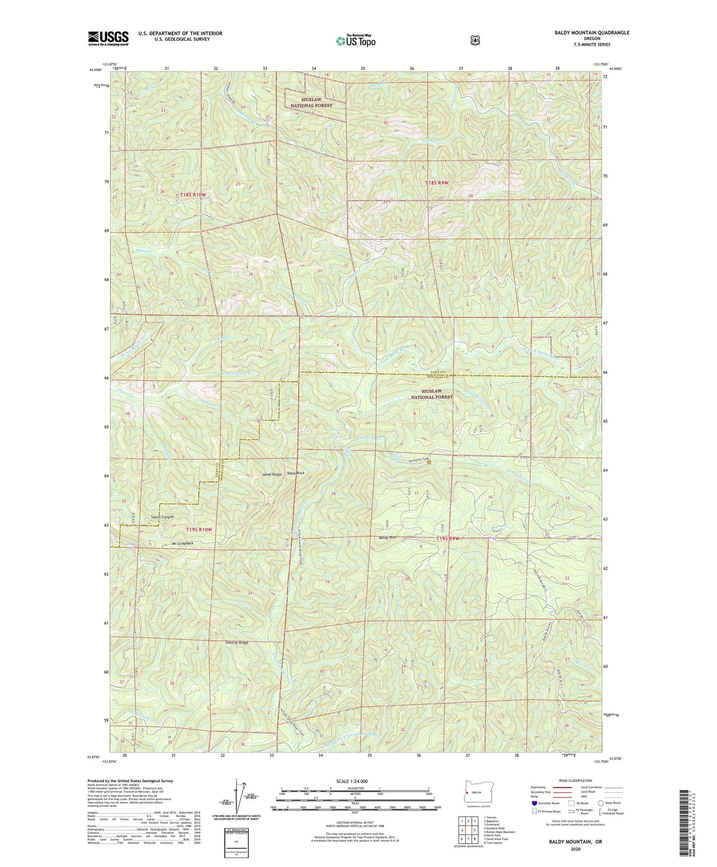 Baldy Mountain Oregon US Topo Map Image