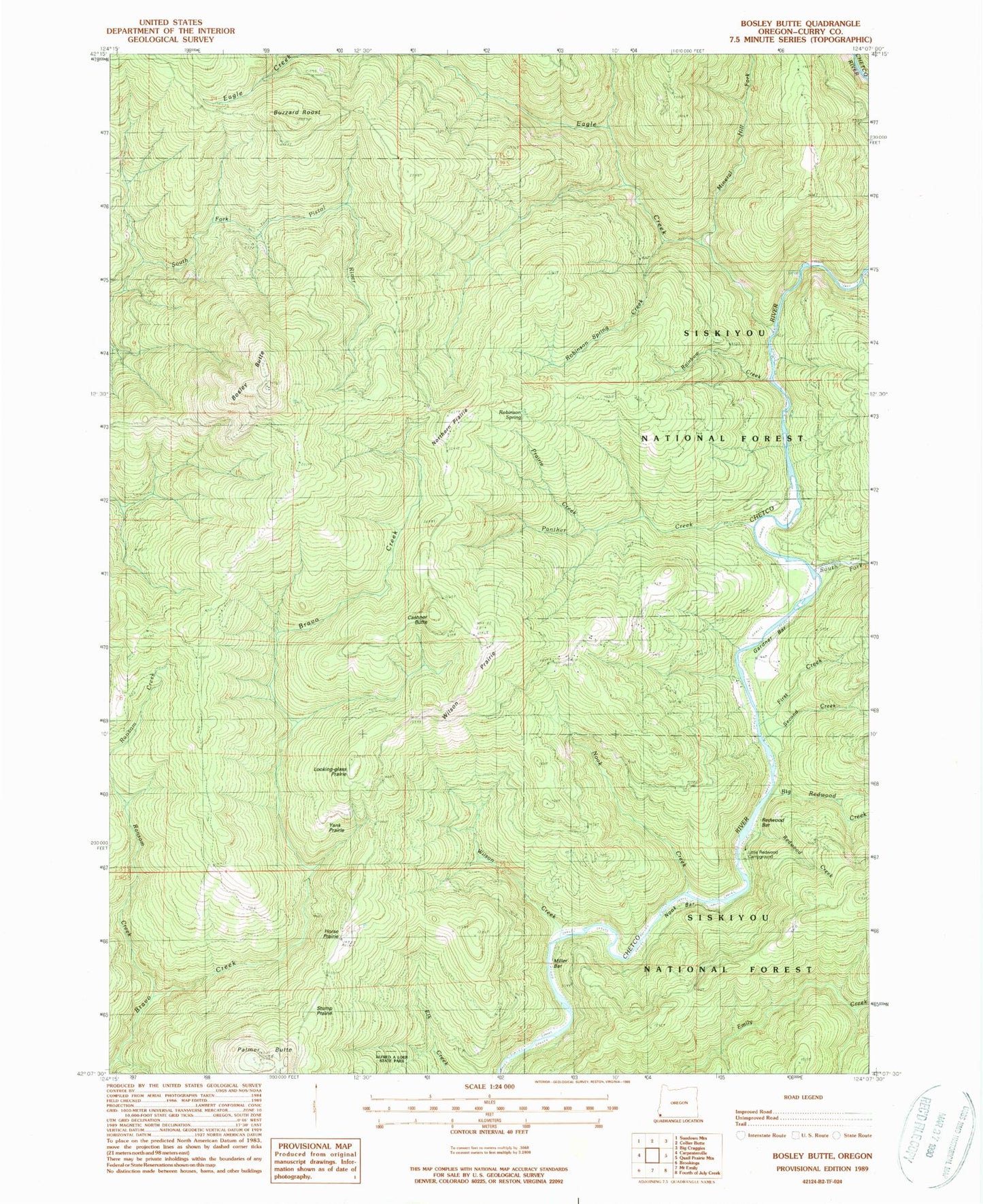Classic USGS Bosley Butte Oregon 7.5'x7.5' Topo Map Image