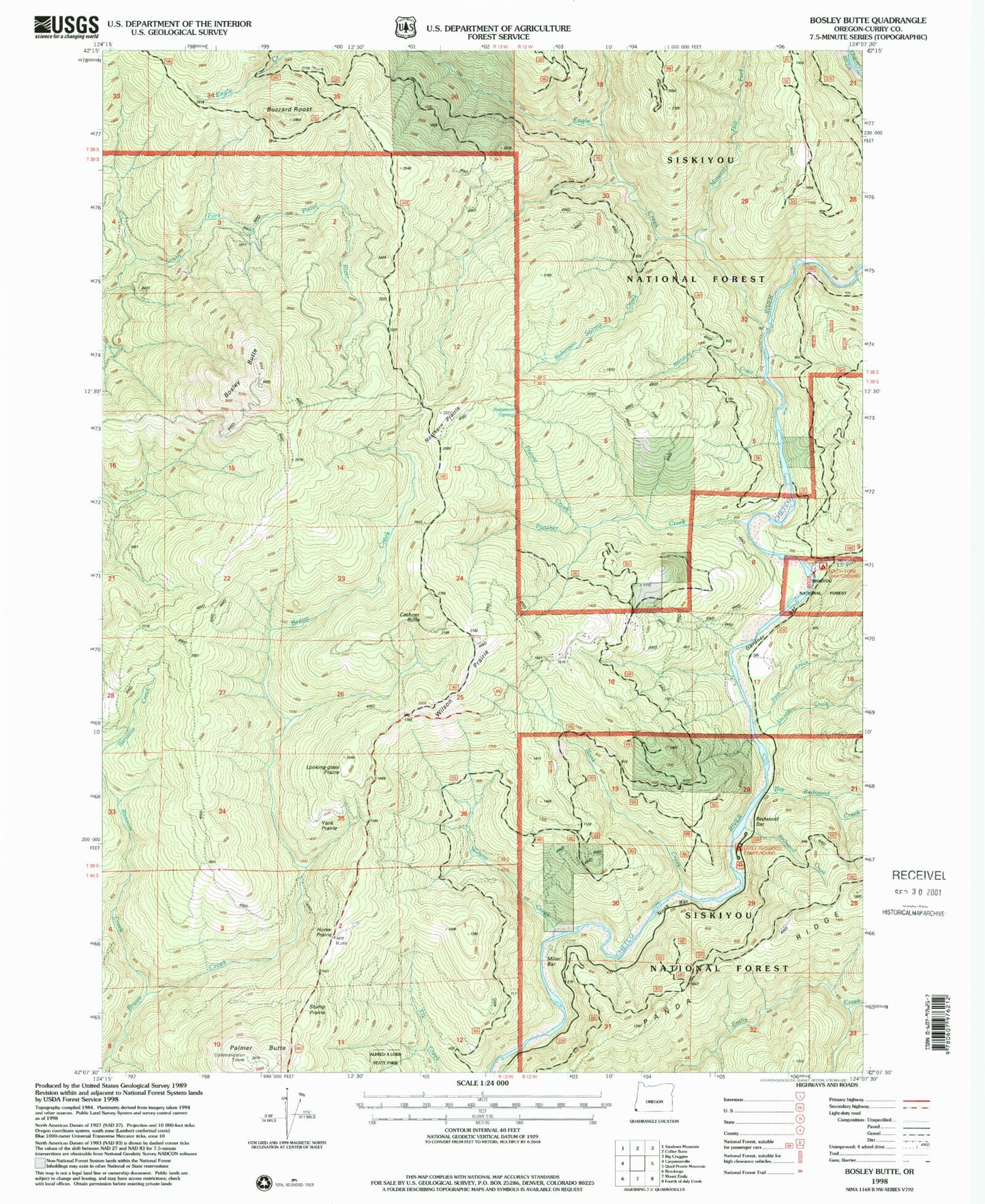 Classic USGS Bosley Butte Oregon 7.5'x7.5' Topo Map Image