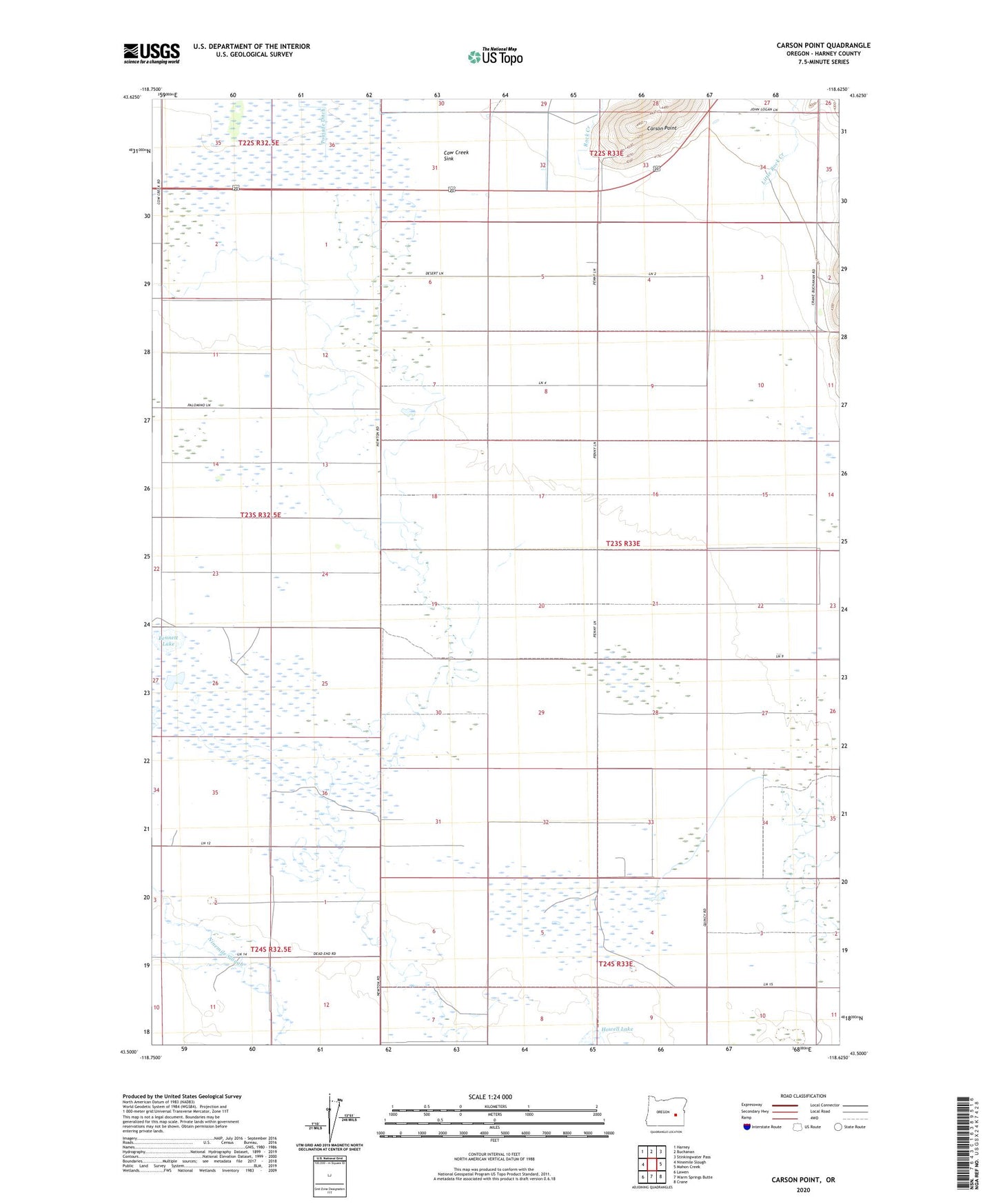 Carson Point Oregon US Topo Map Image