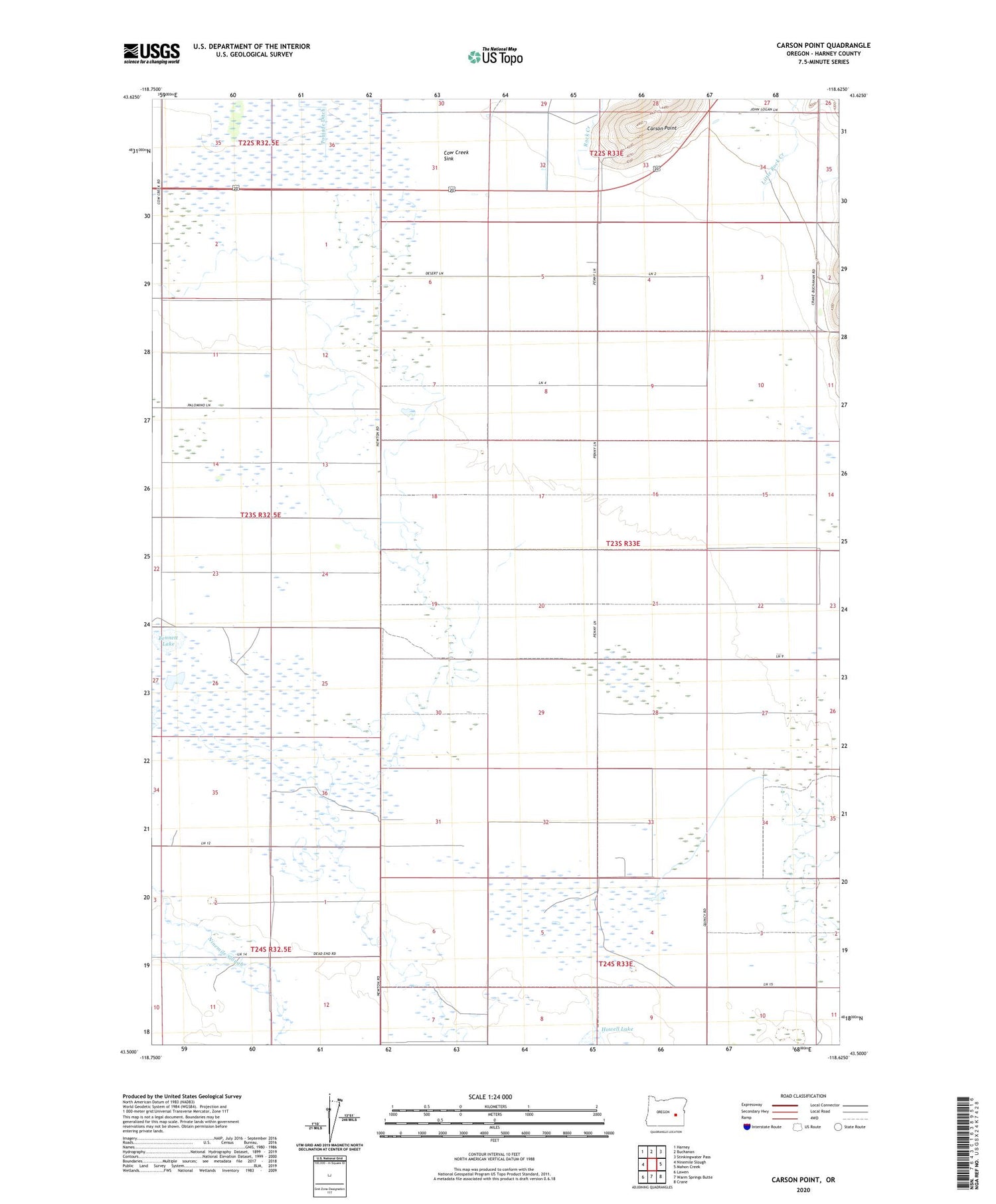 Carson Point Oregon US Topo Map Image