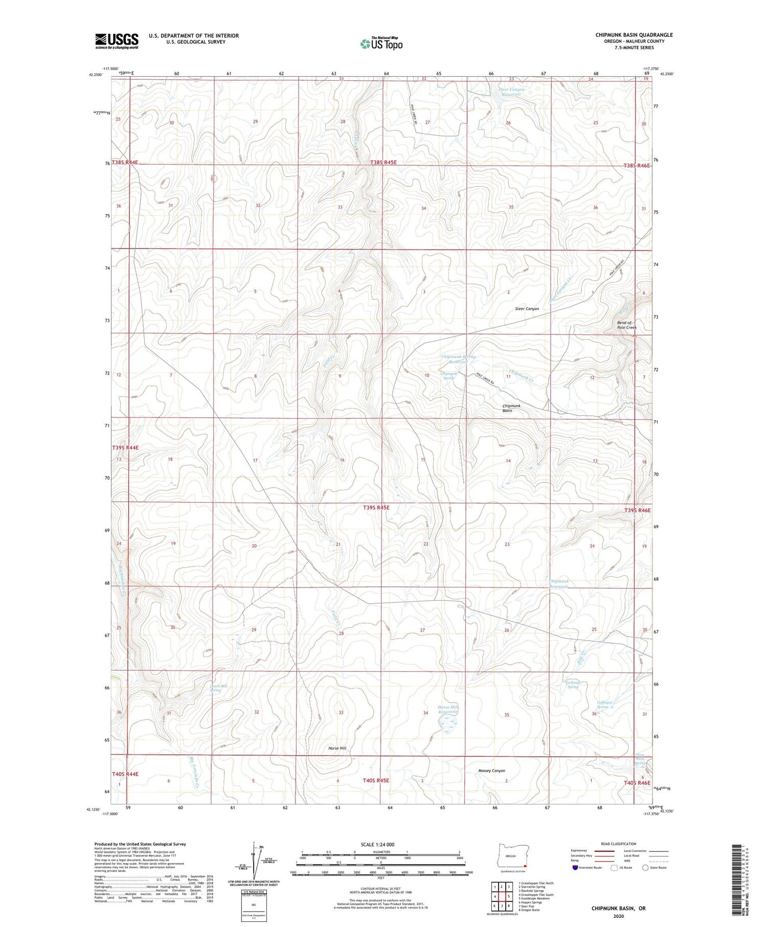 Chipmunk Basin Oregon US Topo Map Image
