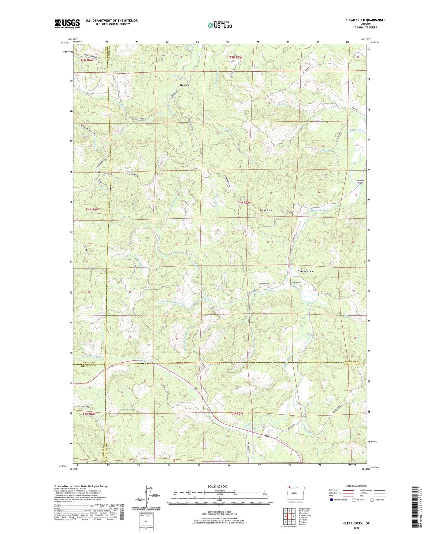 Clear Creek Oregon US Topo Map Image