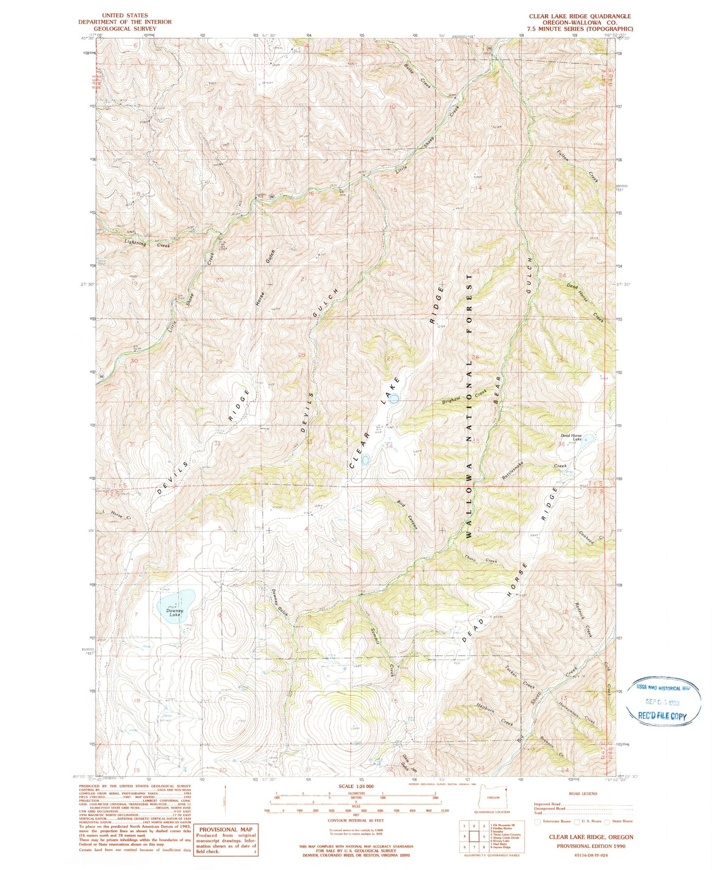 Classic USGS Clear Lake Ridge Oregon 7.5'x7.5' Topo Map Image