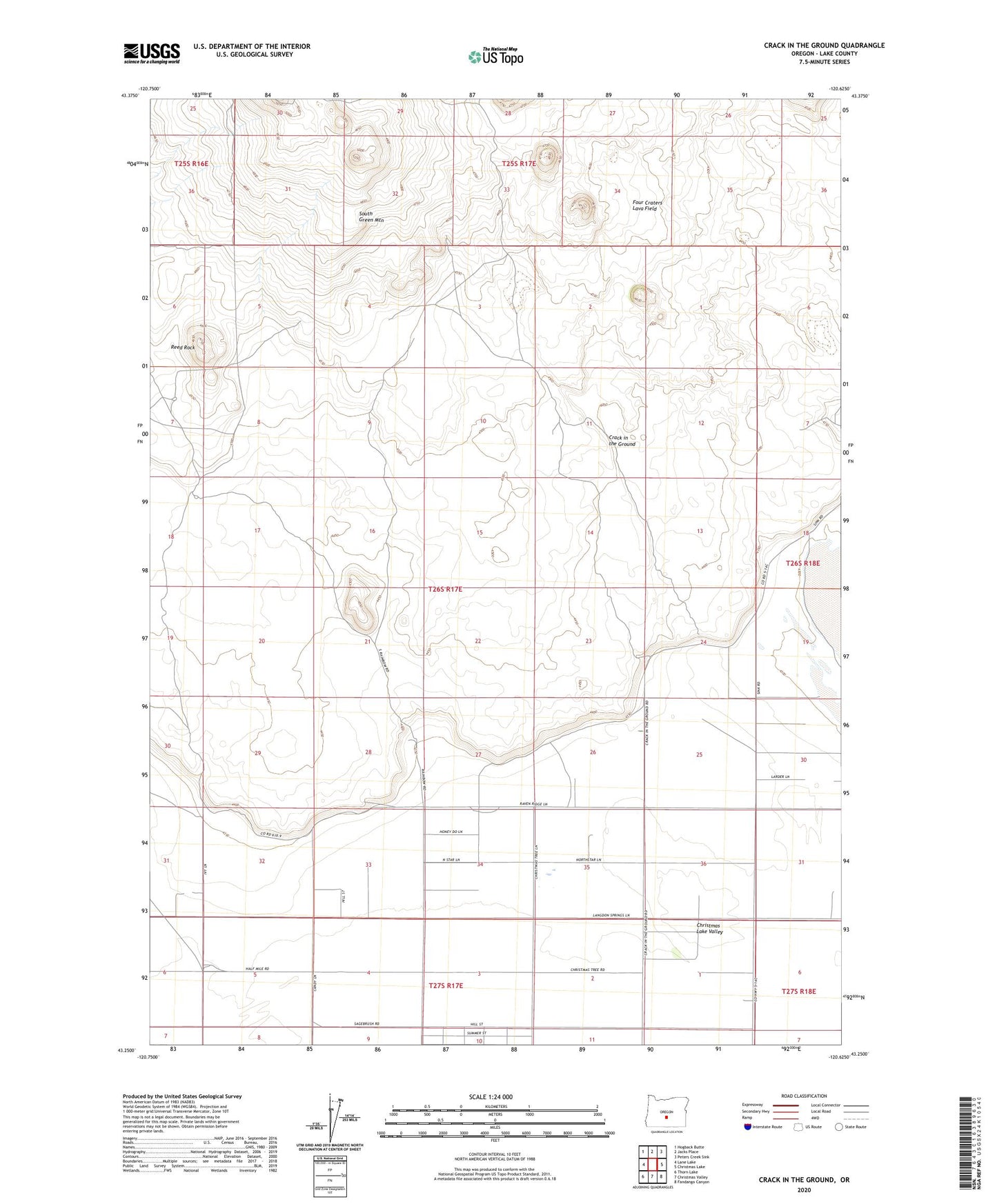 Crack In The Ground Oregon US Topo Map Image
