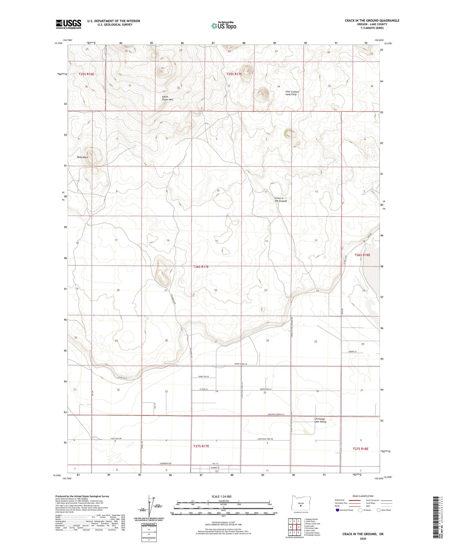 Crack In The Ground Oregon US Topo Map Image