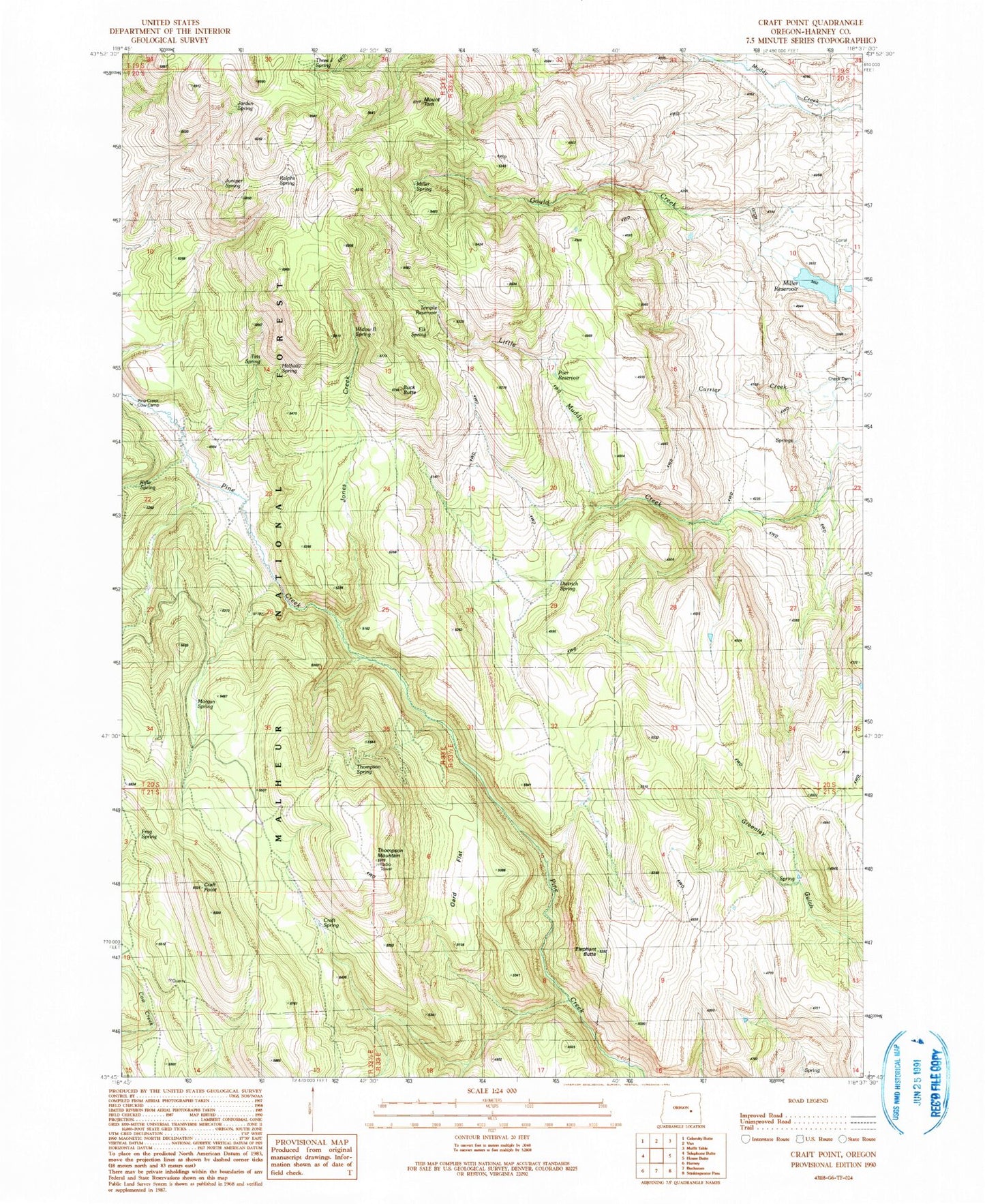 Classic USGS Craft Point Oregon 7.5'x7.5' Topo Map Image