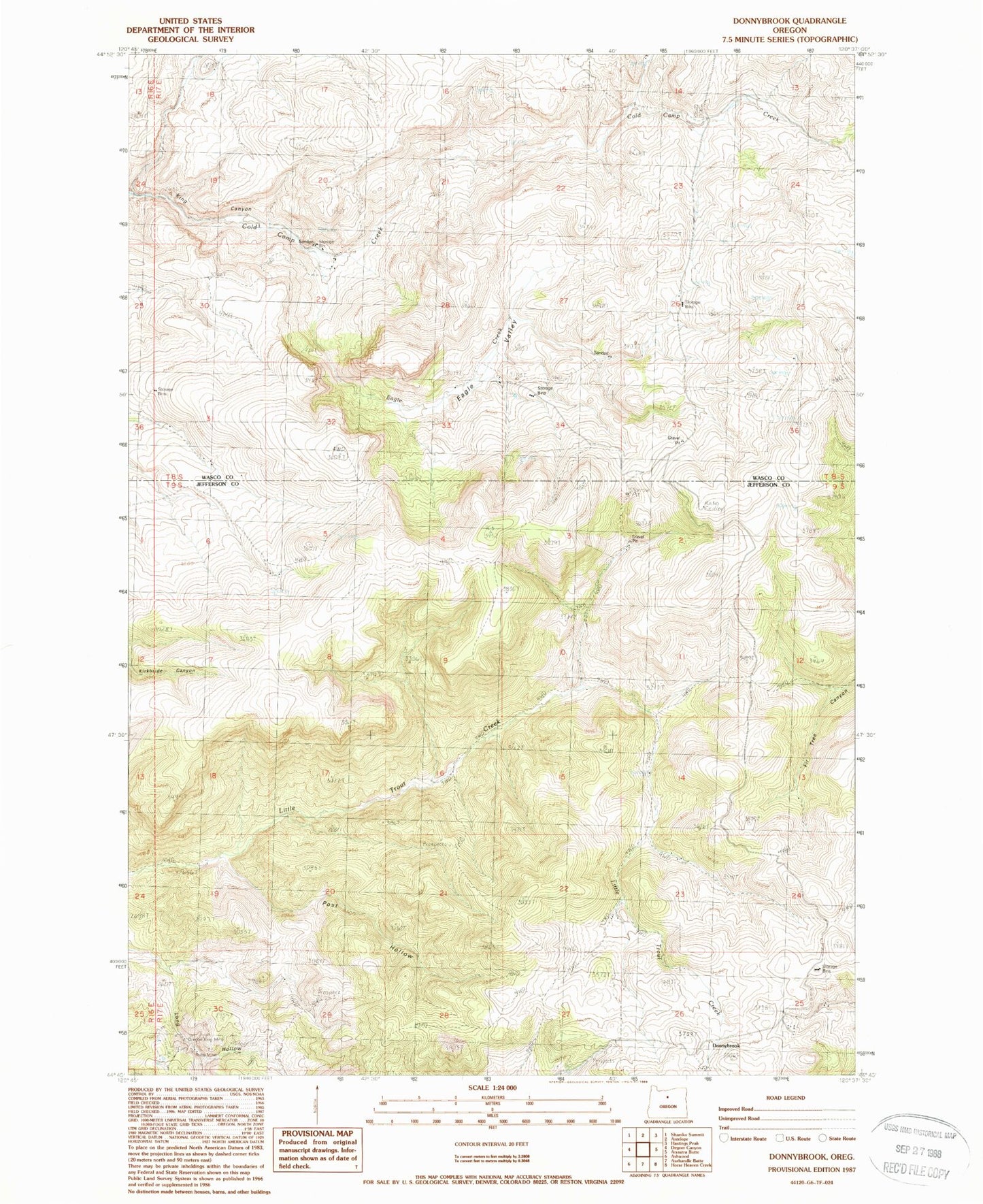 Classic USGS Donnybrook Oregon 7.5'x7.5' Topo Map Image