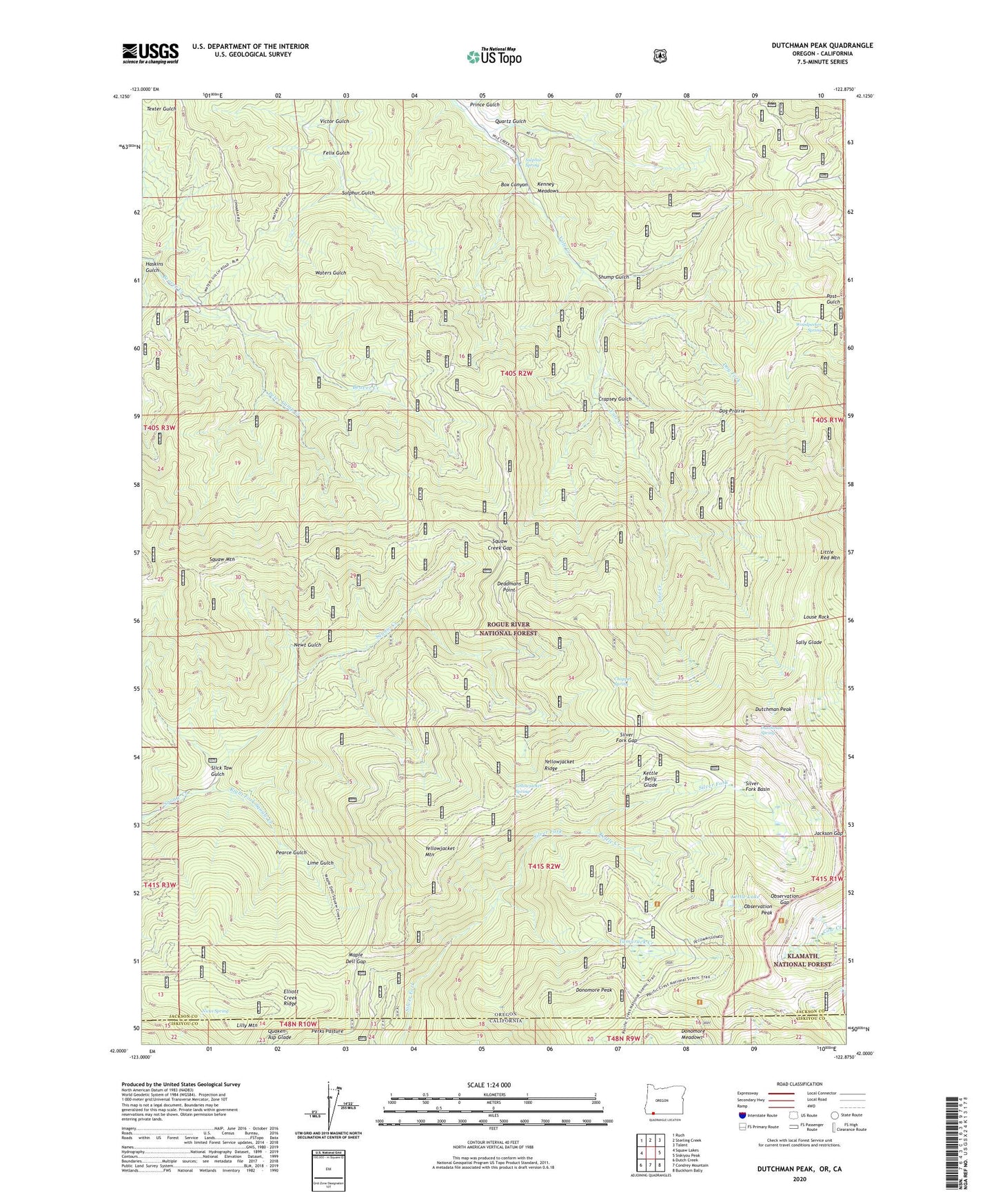 Dutchman Peak Oregon US Topo Map Image