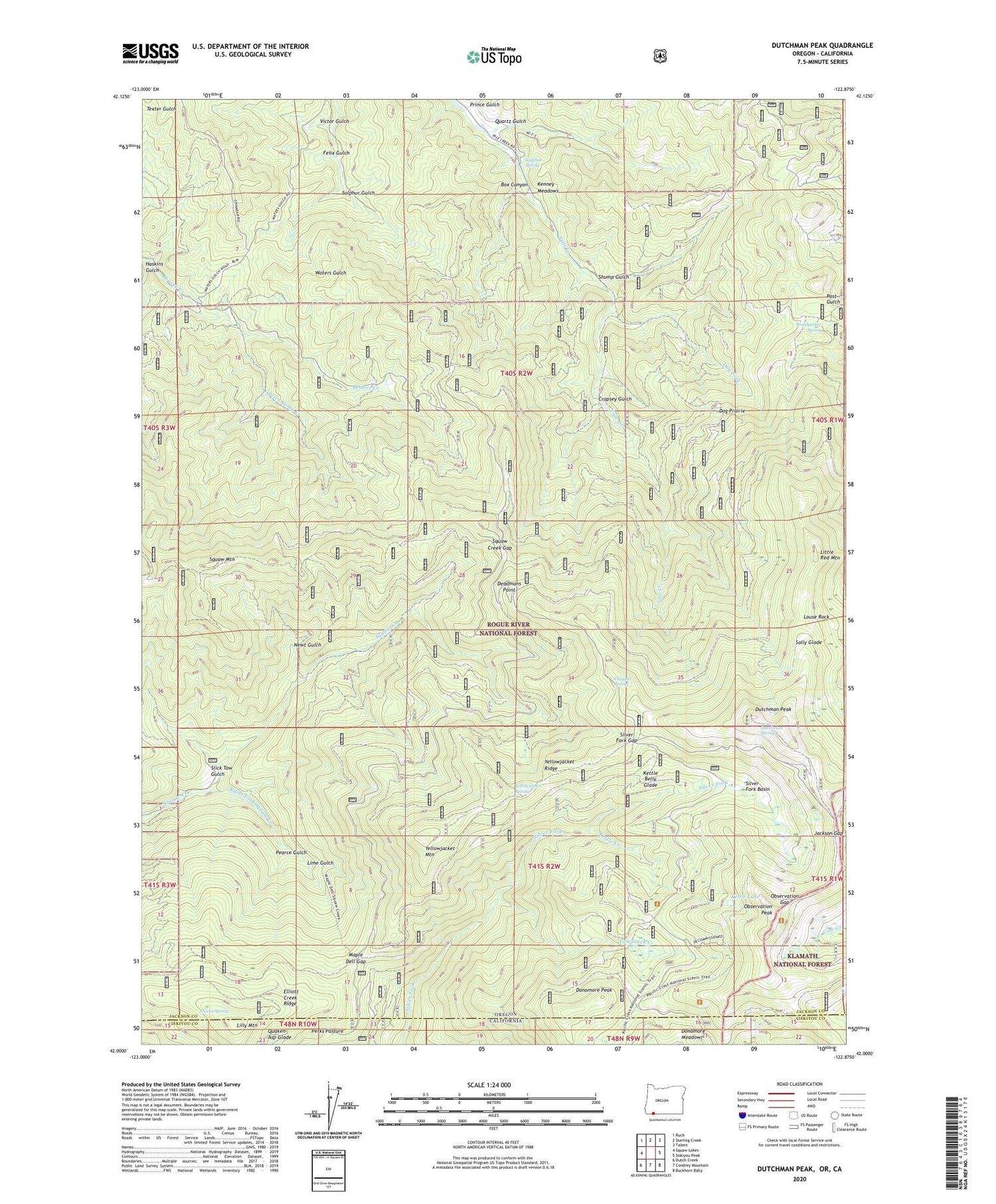 Dutchman Peak Oregon US Topo Map Image