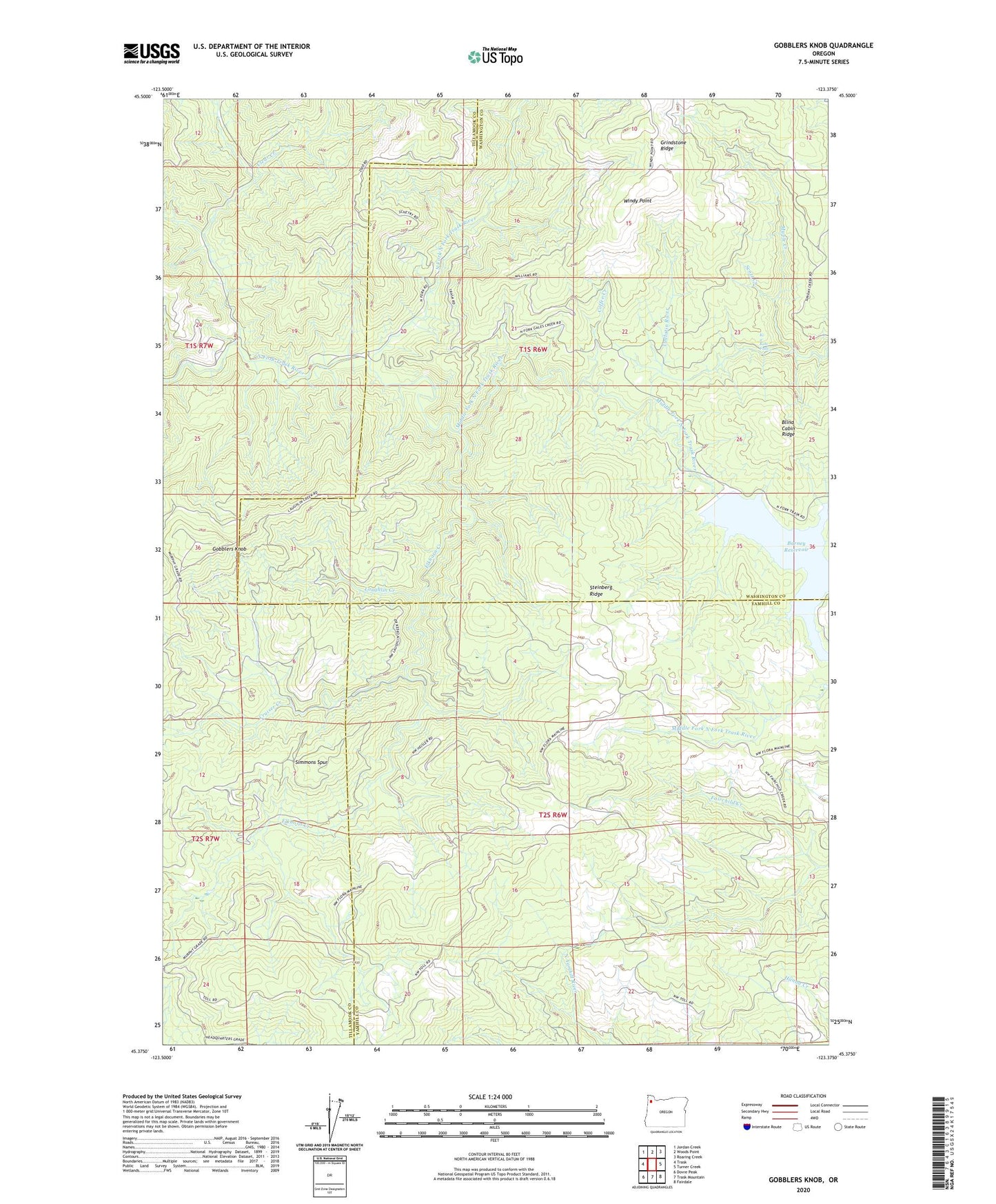 Gobblers Knob Oregon US Topo Map Image