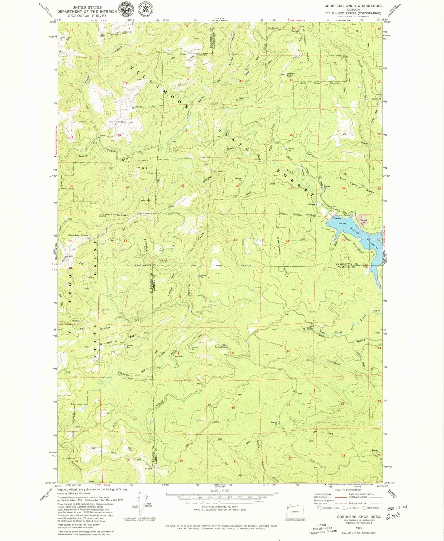 Classic USGS Gobblers Knob Oregon 7.5'x7.5' Topo Map Image