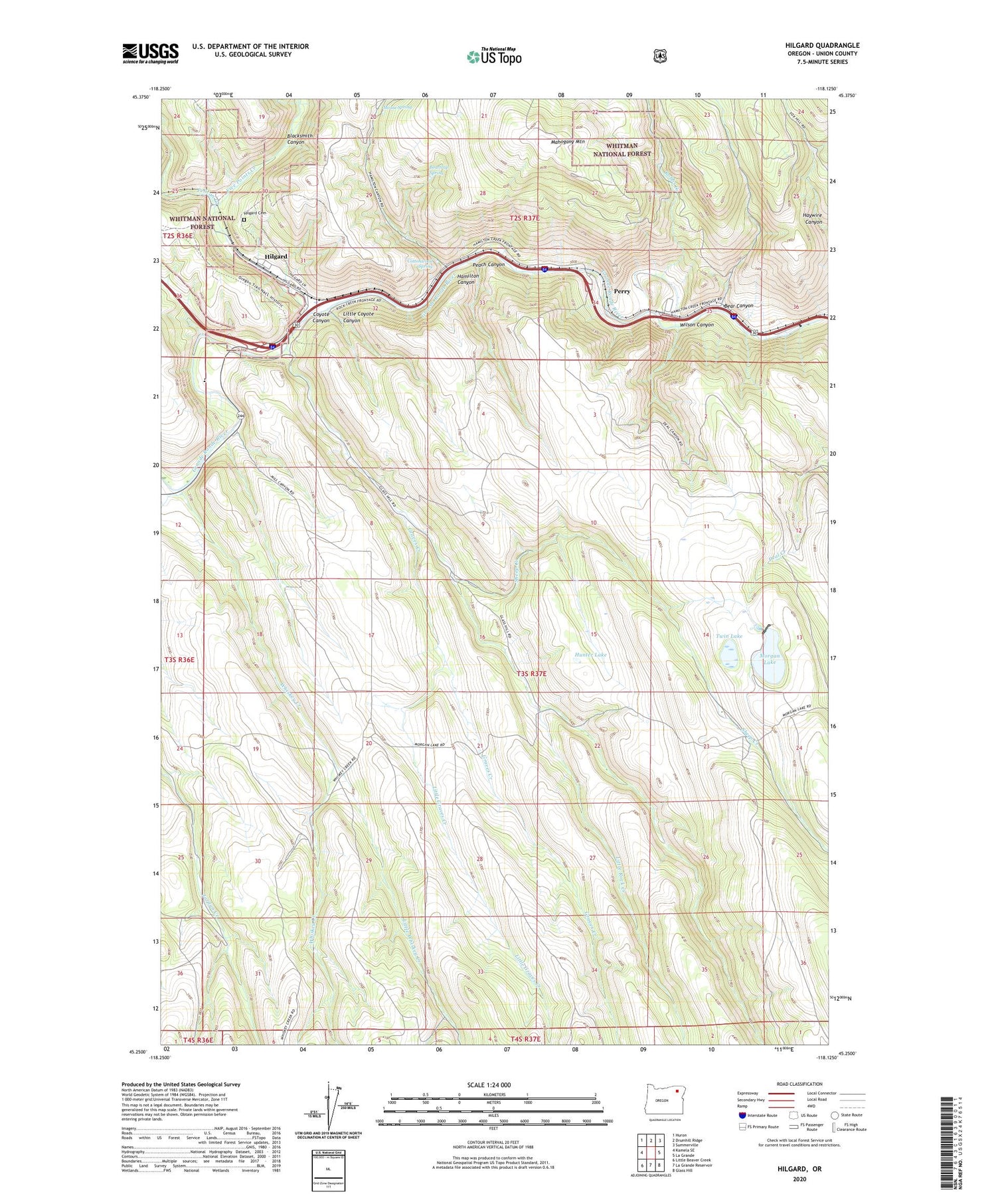 Hilgard Oregon US Topo Map Image