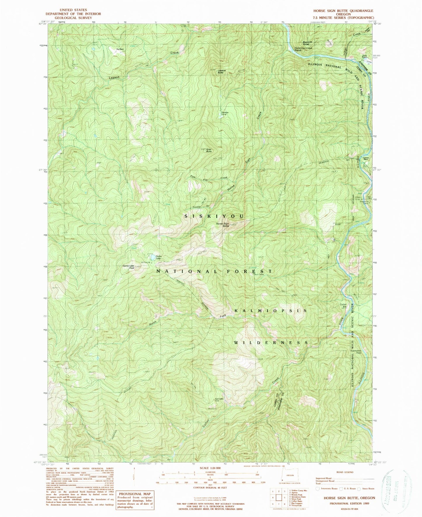 Classic USGS Horse Sign Butte Oregon 7.5'x7.5' Topo Map Image