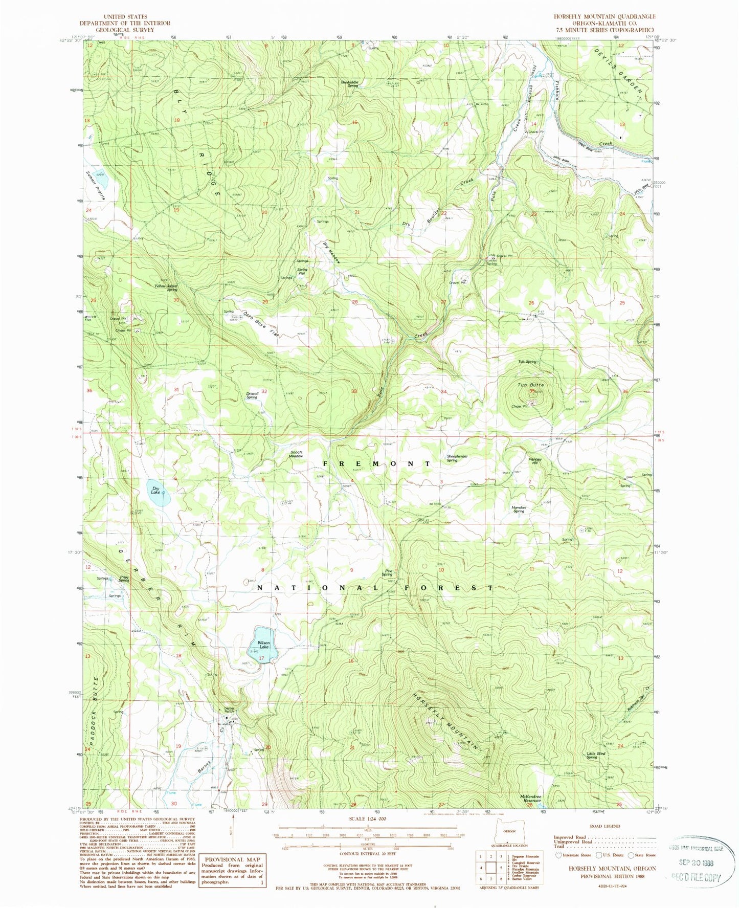 Classic USGS Horsefly Mountain Oregon 7.5'x7.5' Topo Map Image