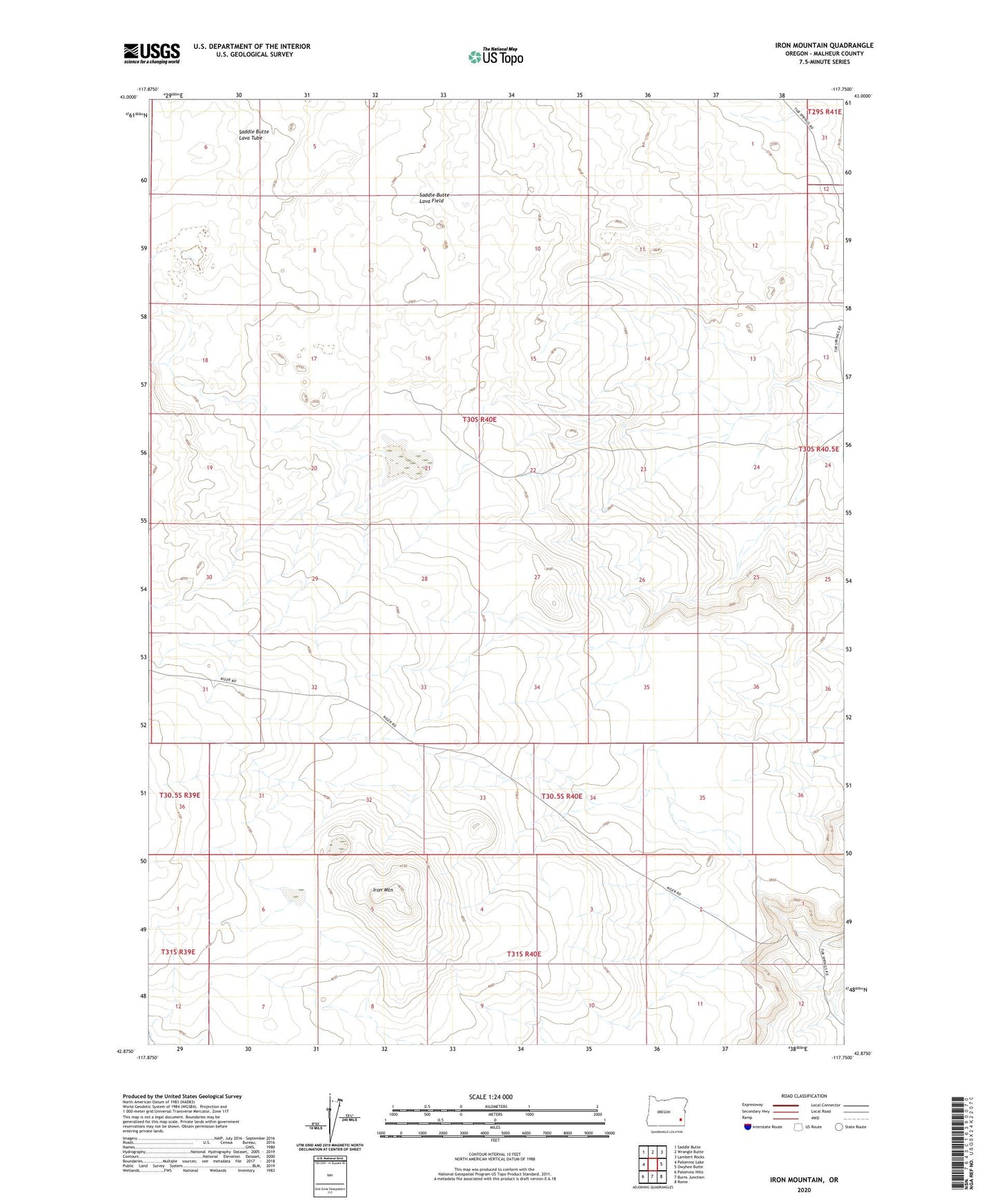 Iron Mountain Oregon US Topo Map Image