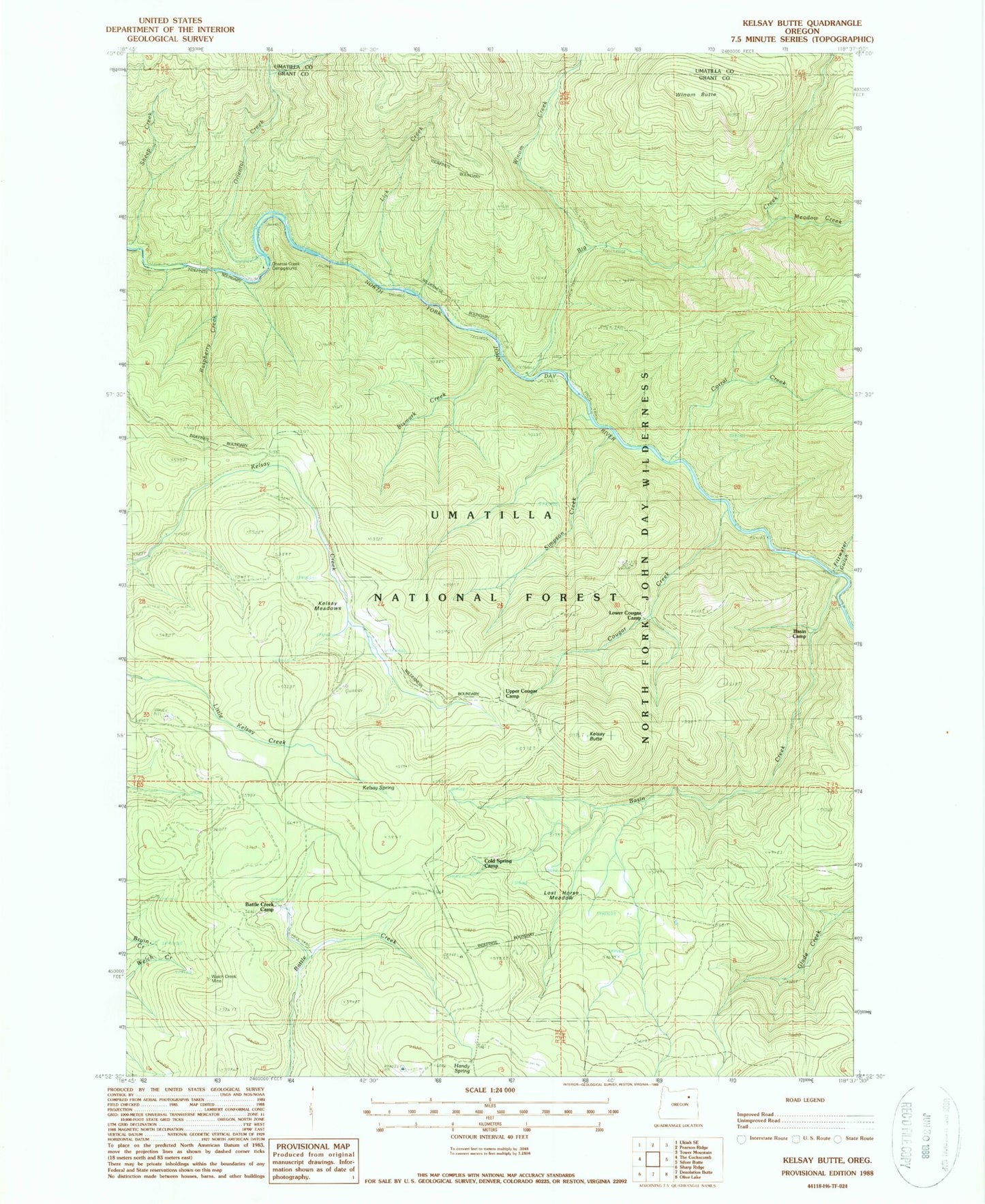 Classic USGS Kelsay Butte Oregon 7.5'x7.5' Topo Map Image