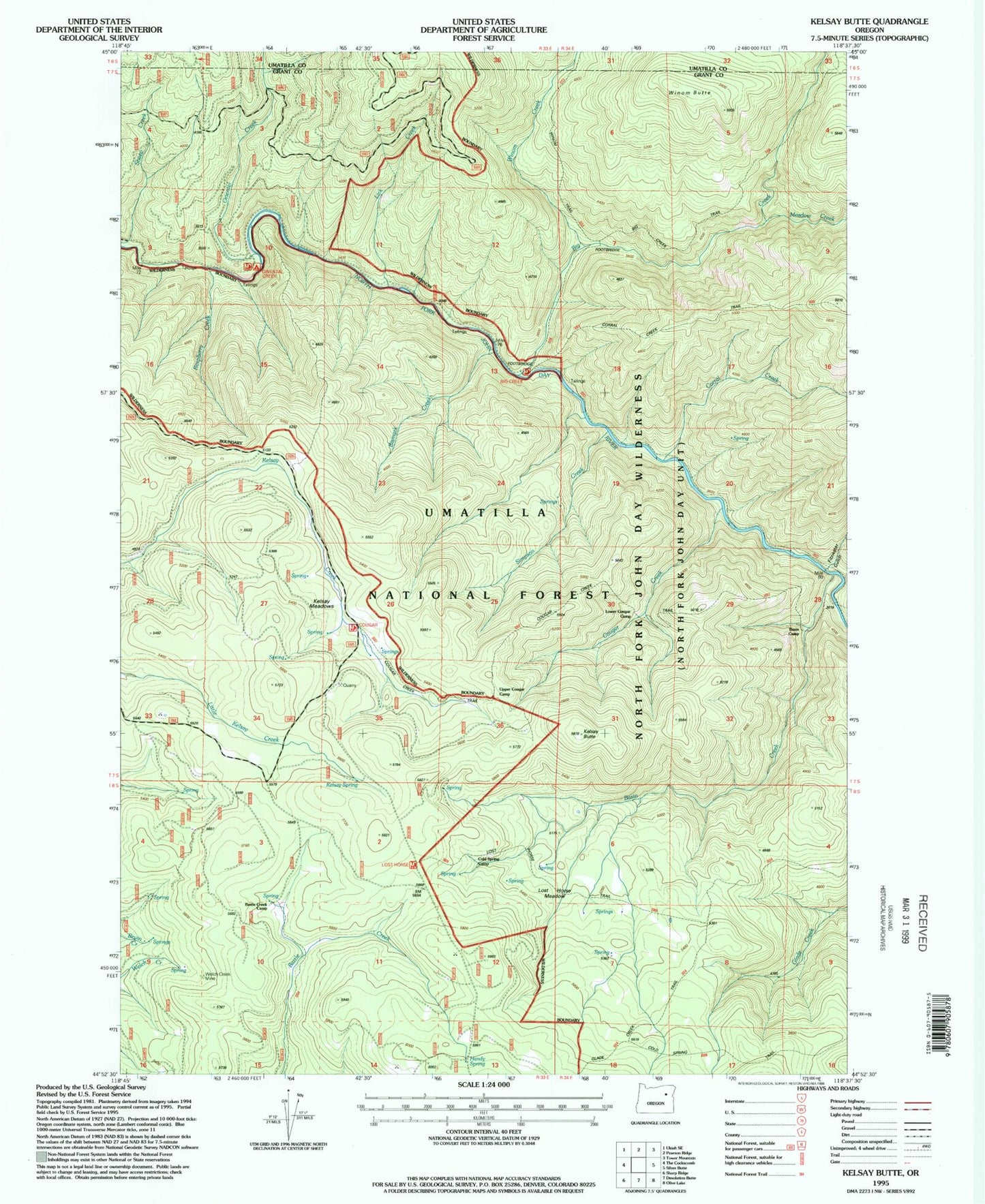 Classic USGS Kelsay Butte Oregon 7.5'x7.5' Topo Map Image